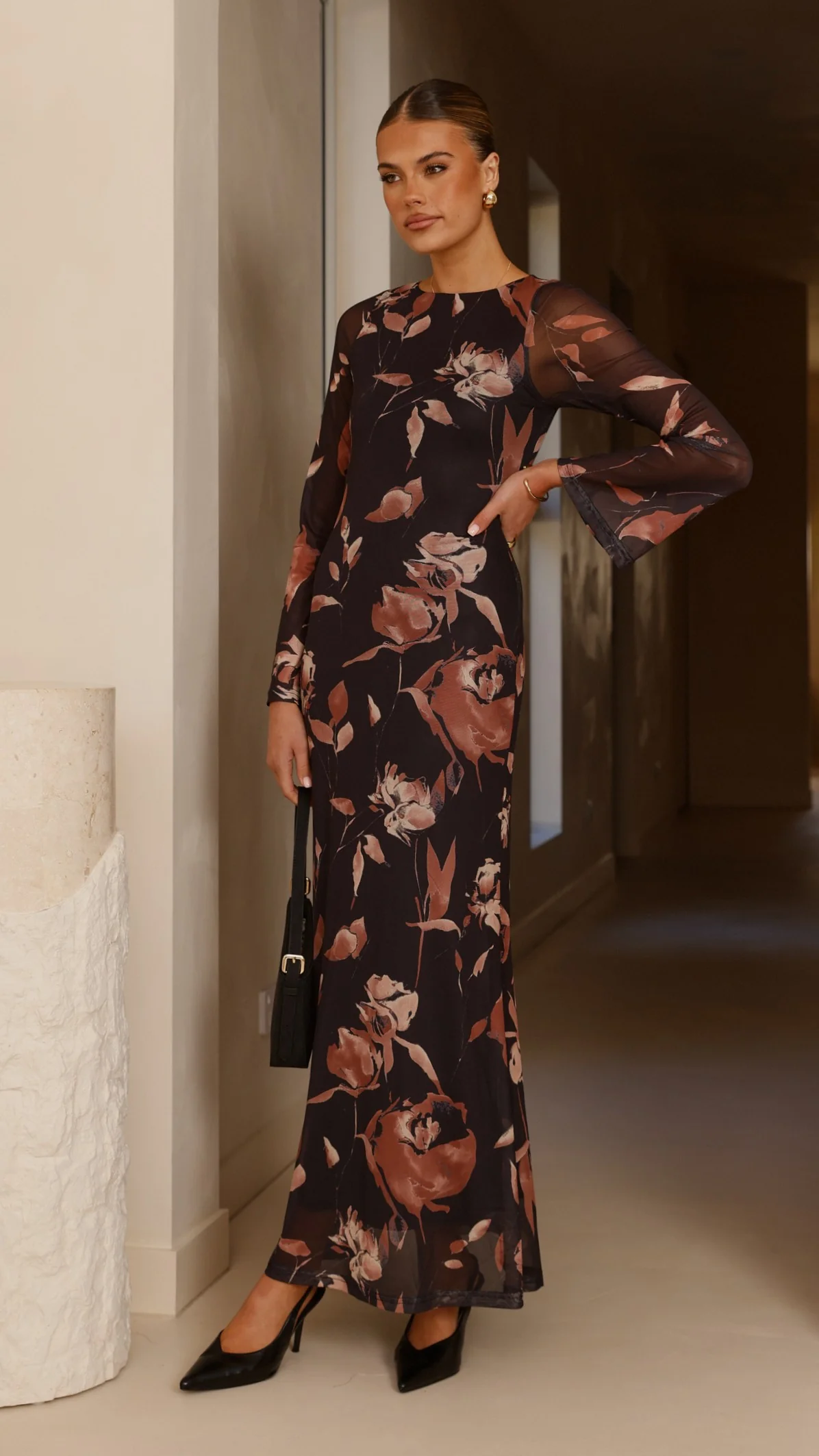 Koah Long Sleeve Maxi Dress - Flower Print - Image 6