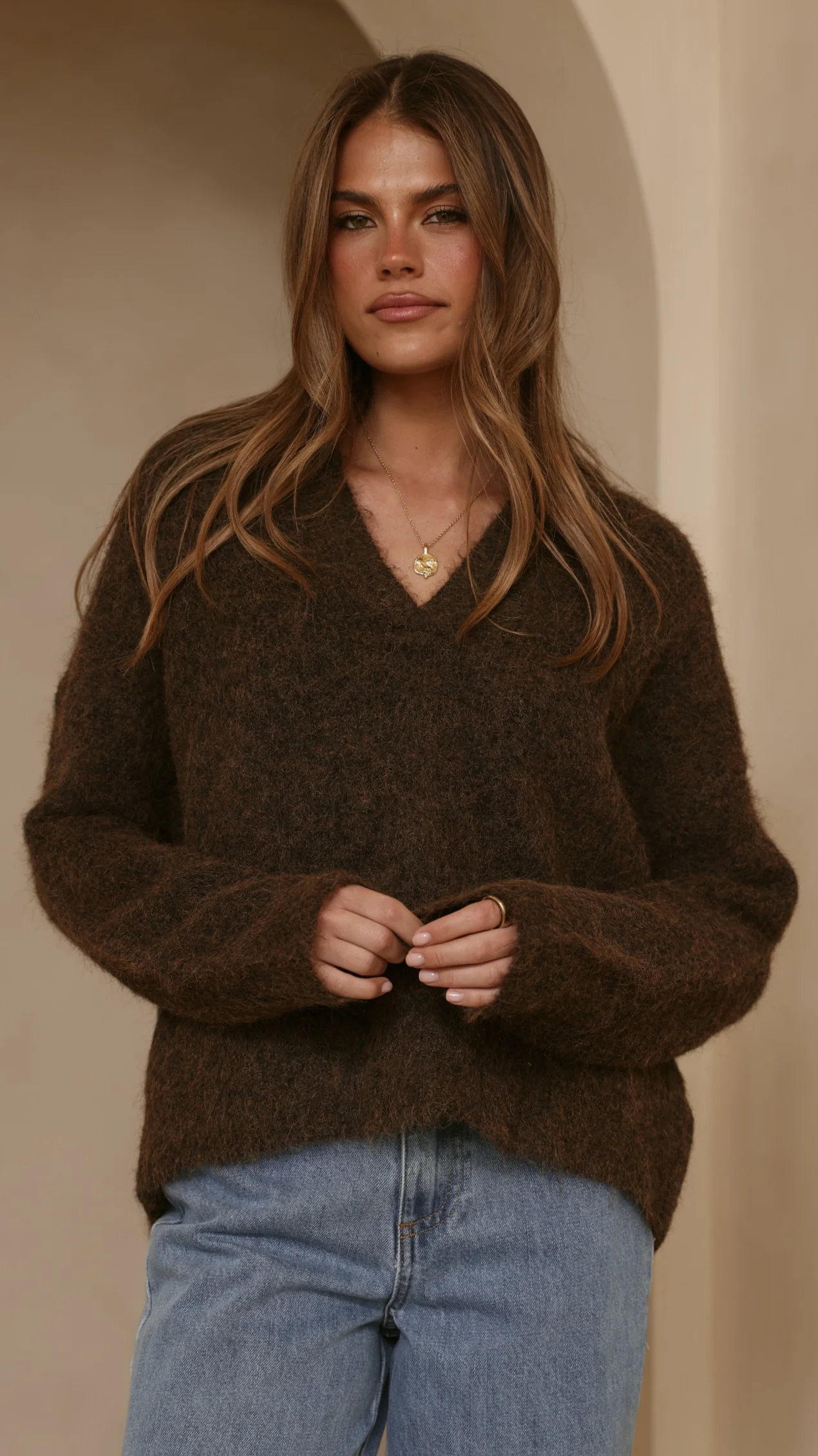 Kouvr Knit Sweater - Brown - Image 10