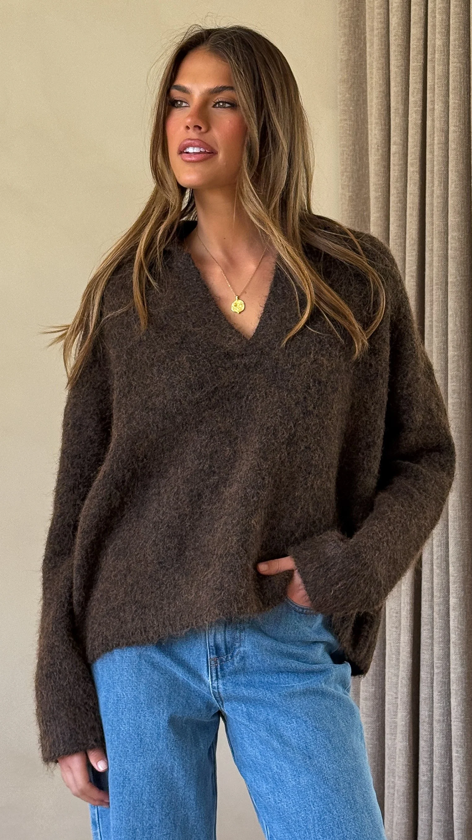 Kouvr Knit Sweater - Brown - Image 5