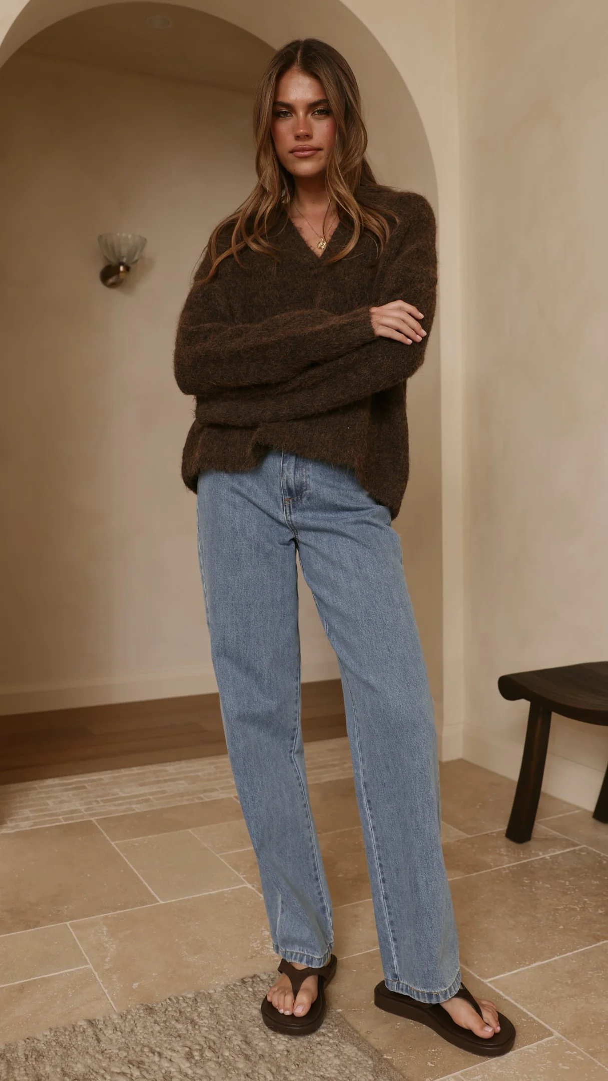 Kouvr Knit Sweater - Brown - Image 9