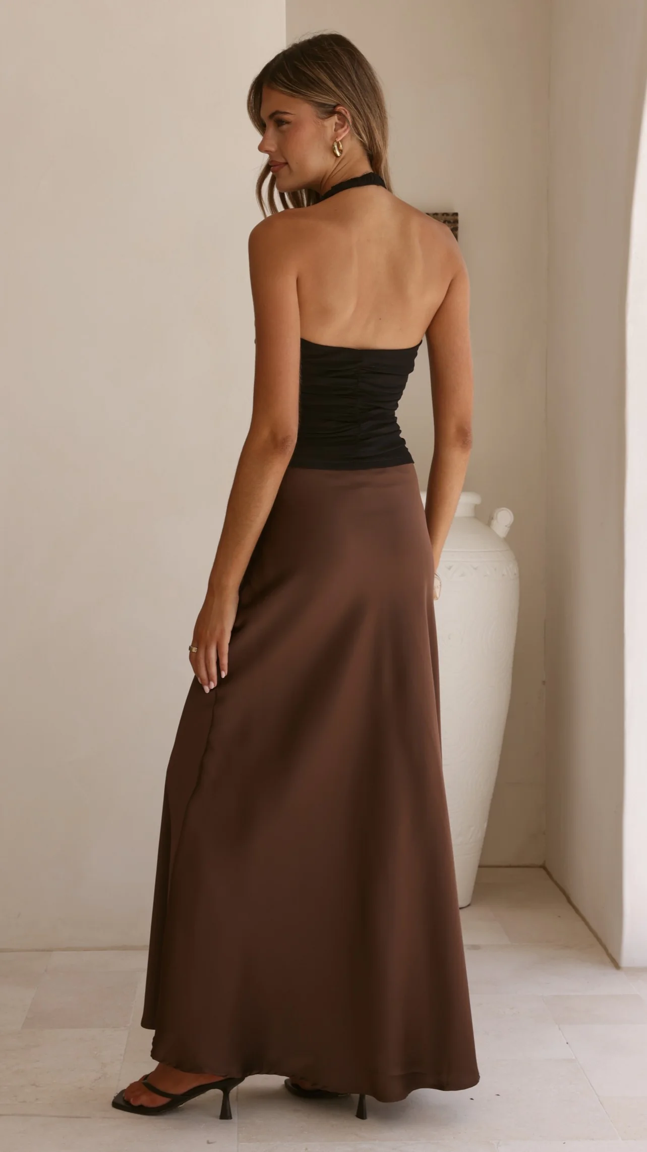 Kylie Halter Neck Top - Black - Image 3