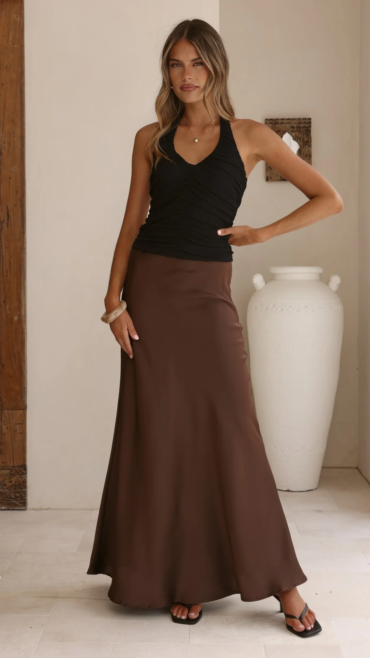Kylie Halter Neck Top - Black - Image 4