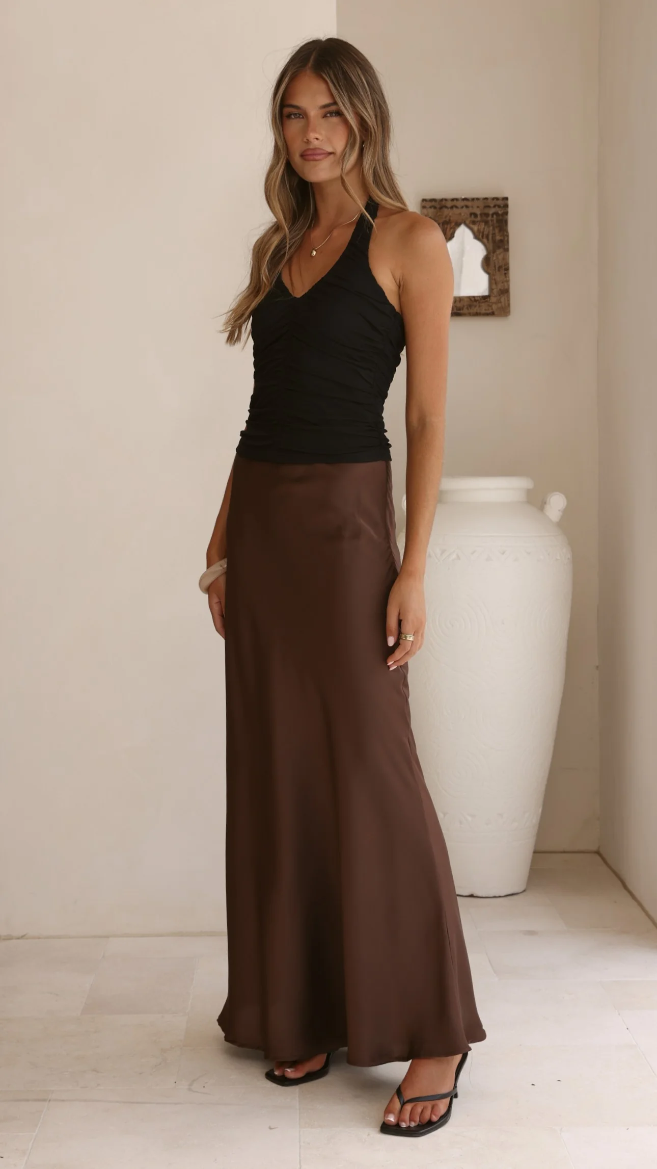 Kylie Halter Neck Top - Black - Image 7