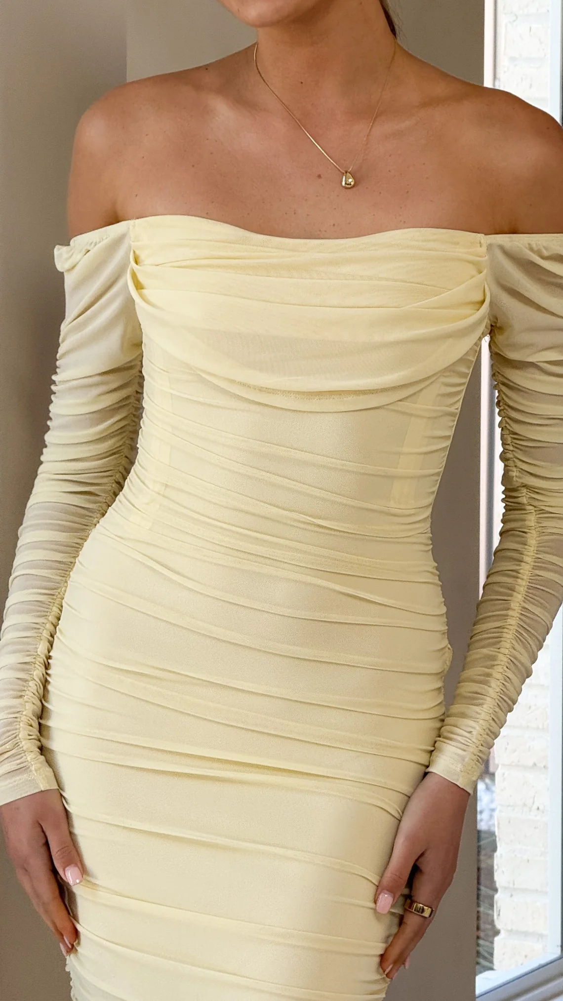Kylie Maxi Dress Long Sleeve - Yellow - Image 5