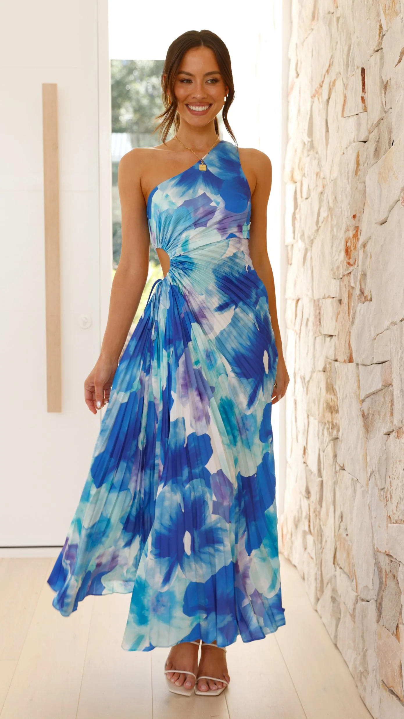 Laken Maxi Dress - Blue Floral - Image 2