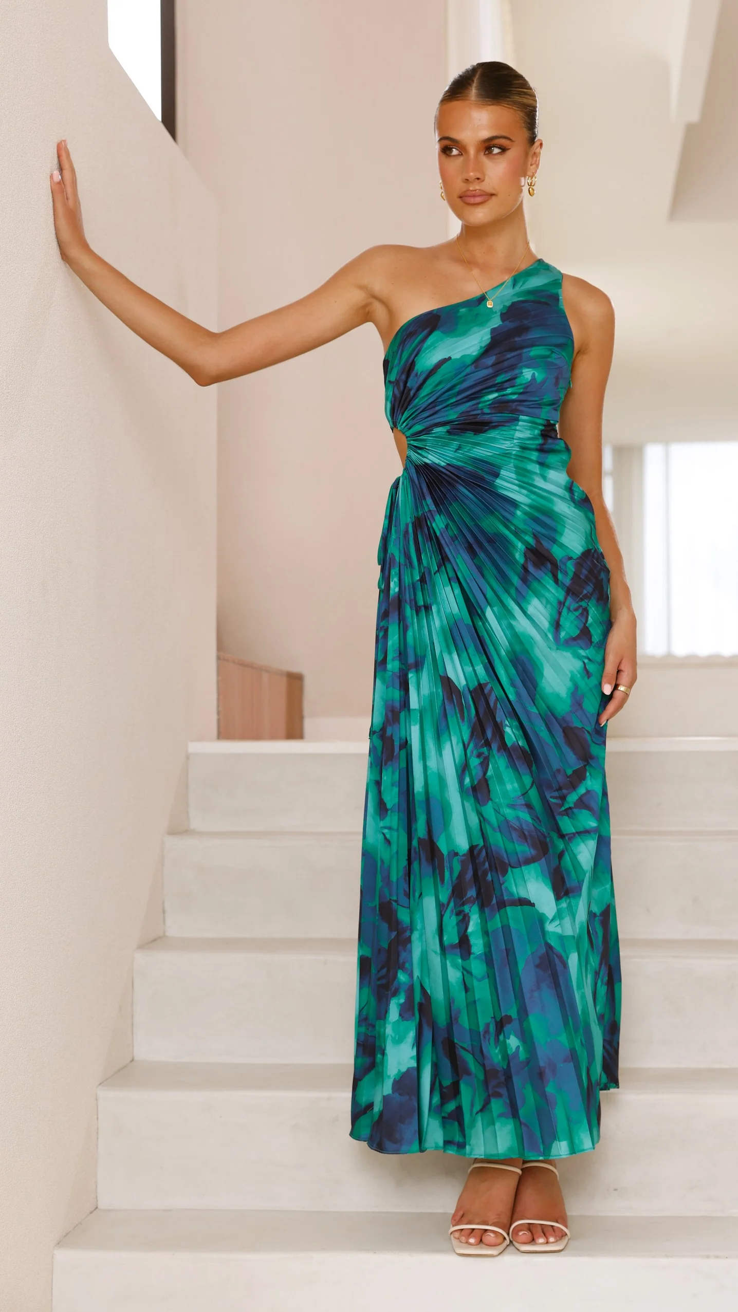 Laken Maxi Dress - Green Print - Image 12