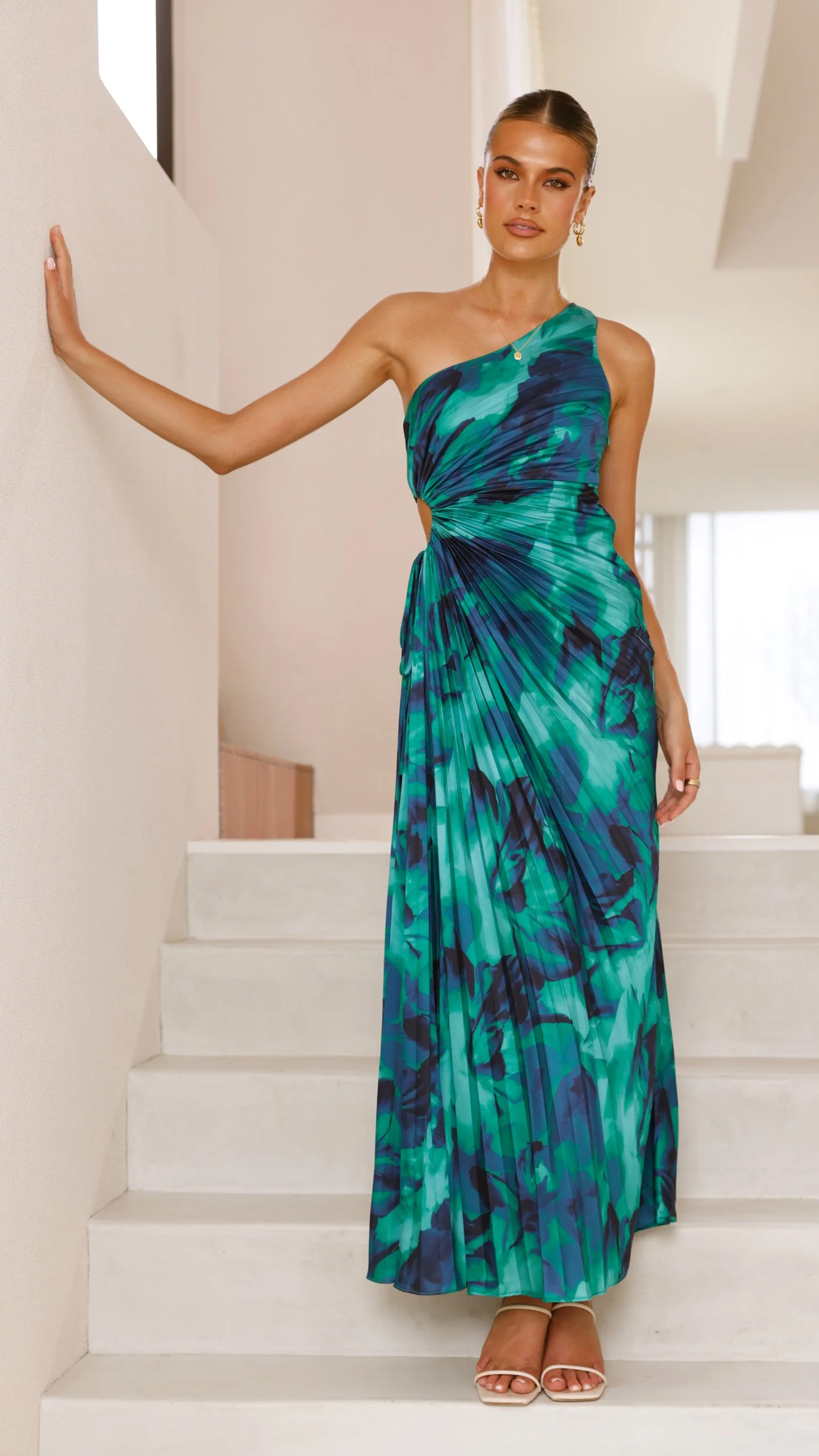 Laken Maxi Dress - Green Print - Image 4