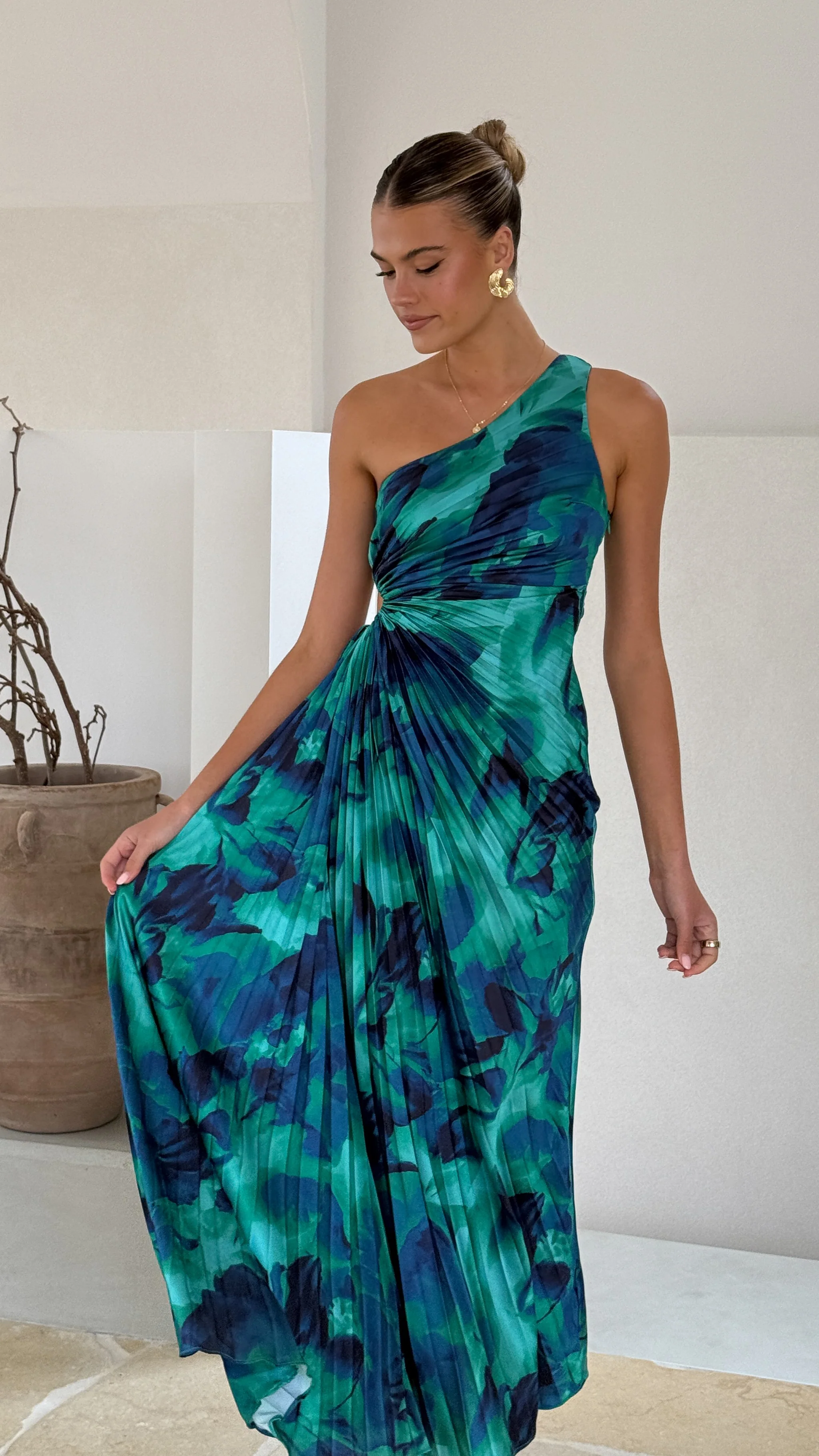 Laken Maxi Dress - Green Print - Image 7