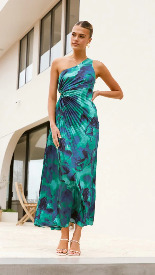 Laken Maxi Dress - Green Print - Image 8