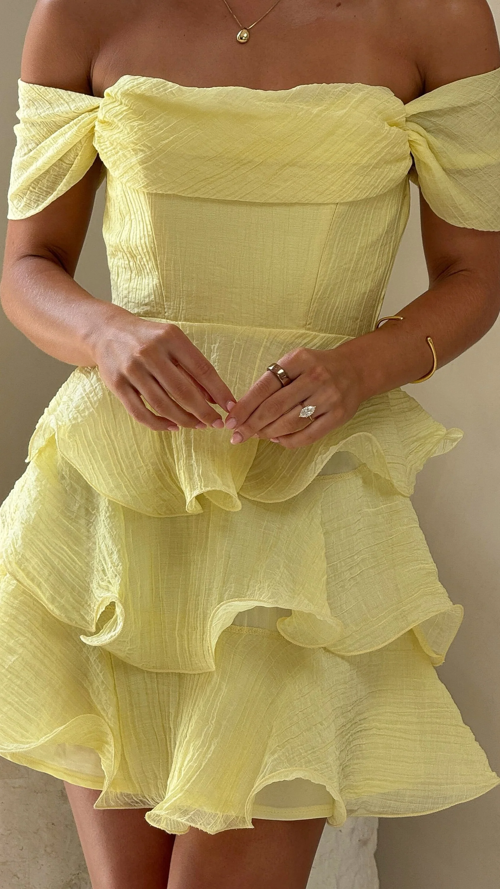Lanelle Mini Dress - Yellow - Image 3