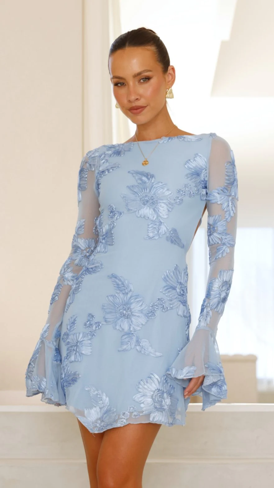 Lanesia Mini Dress - Blue - Image 11