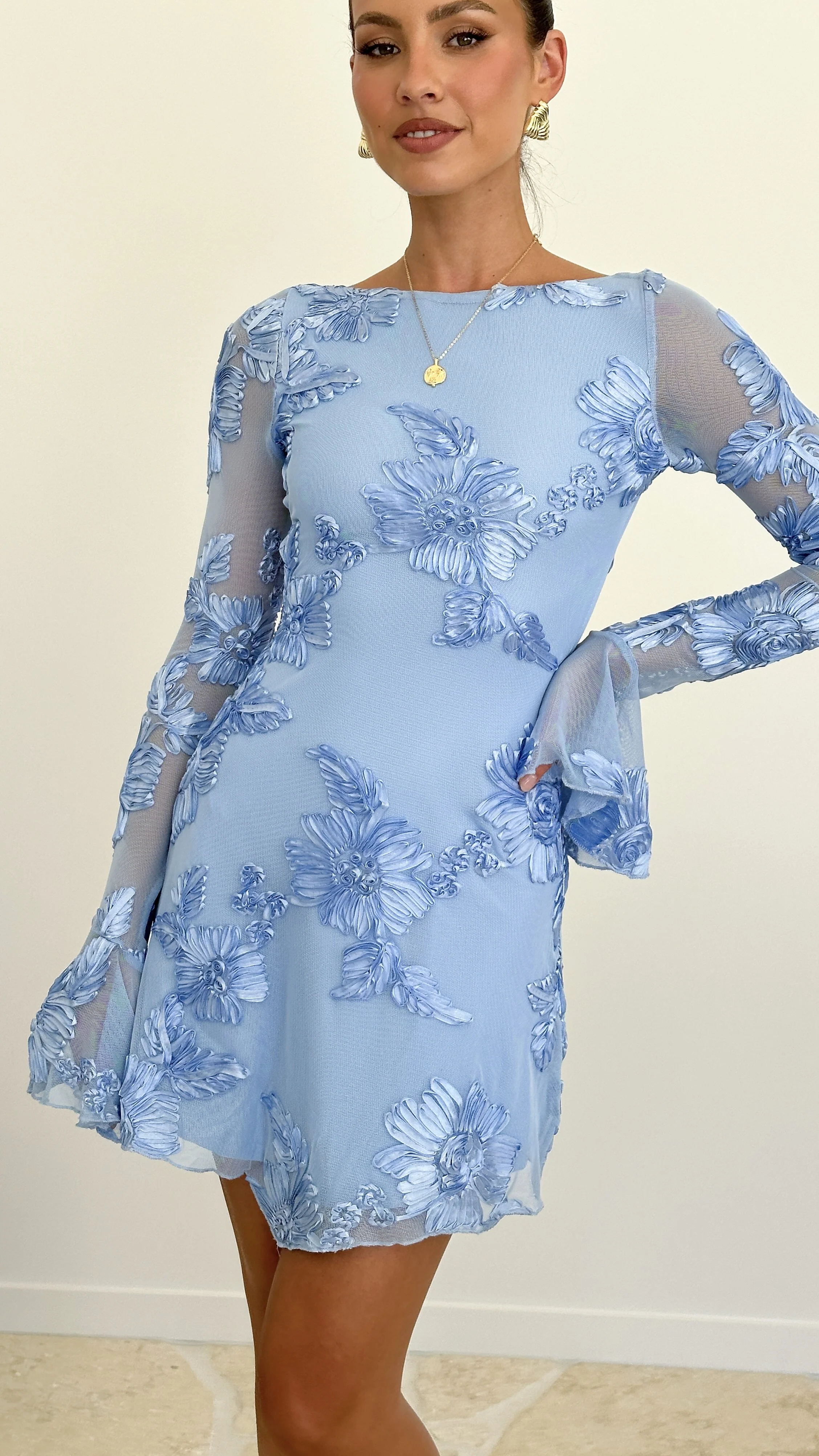Lanesia Mini Dress - Blue - Image 5