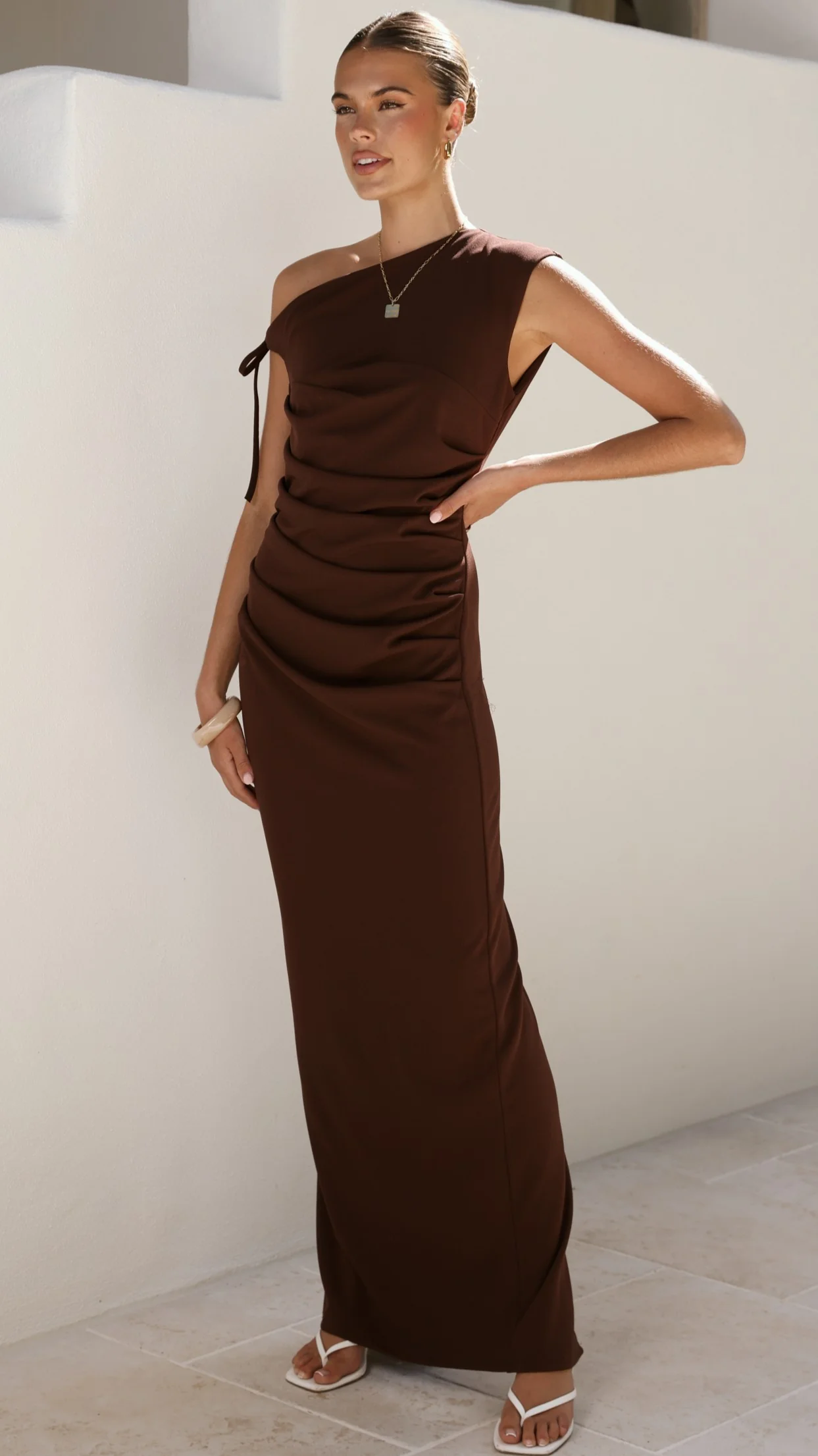 Lealah Maxi Dress - Chocolate - Image 7
