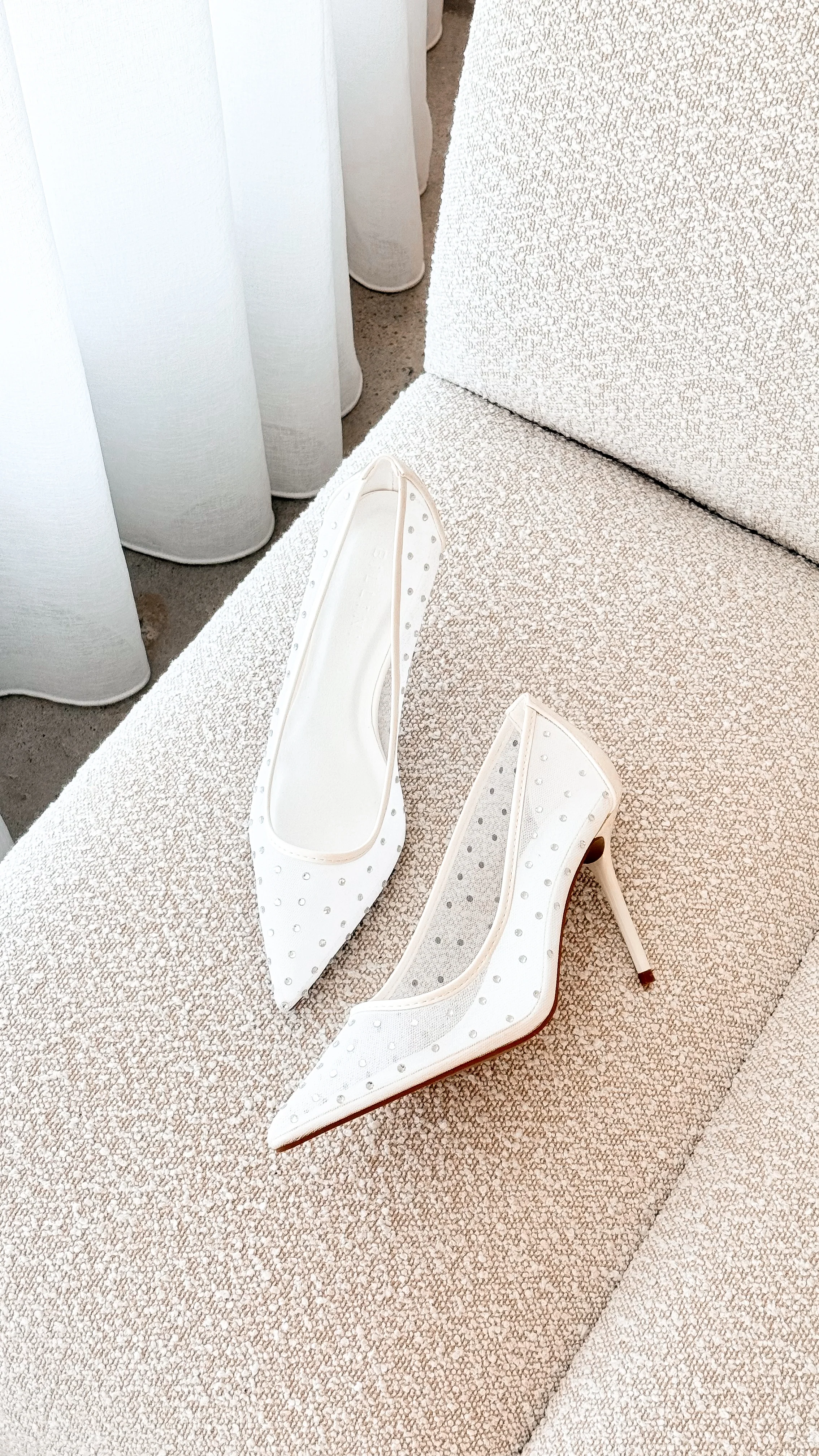 Lee Heels - White Mesh Diamante - Image 3
