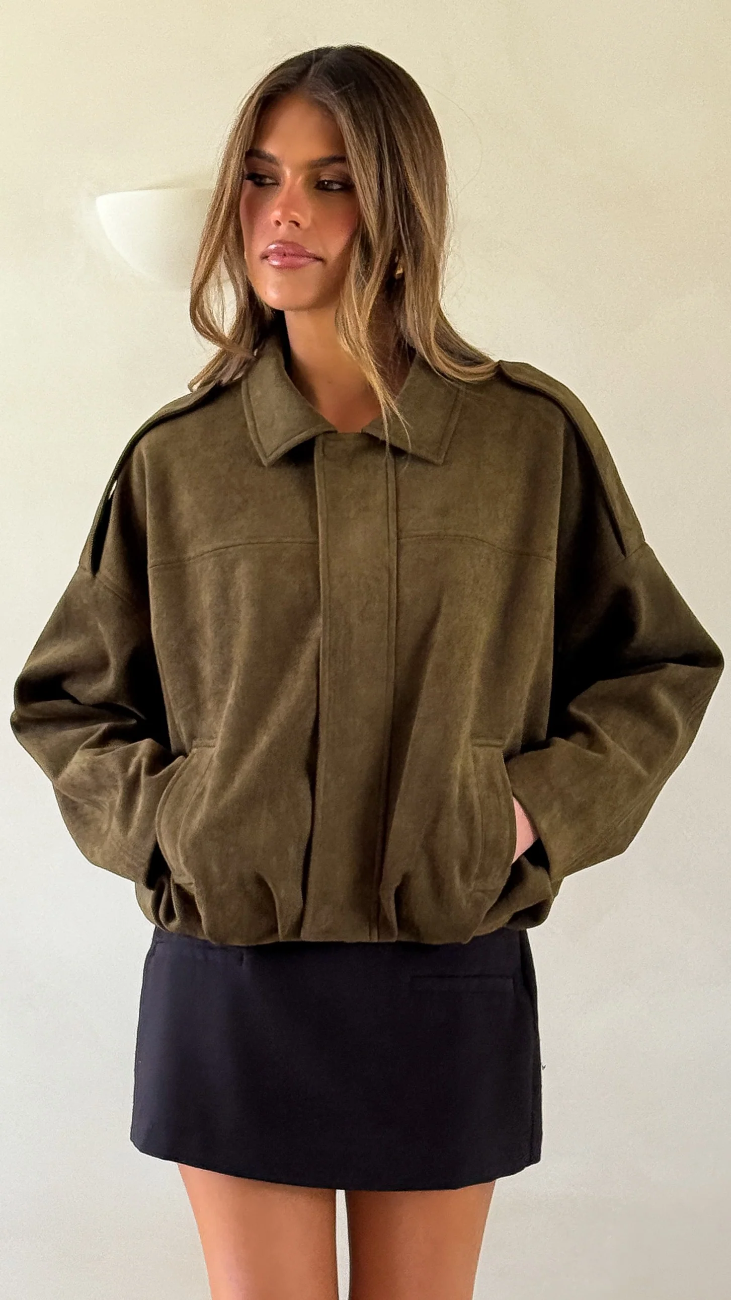 Leela Bomber Jacket - Khaki - Image 3