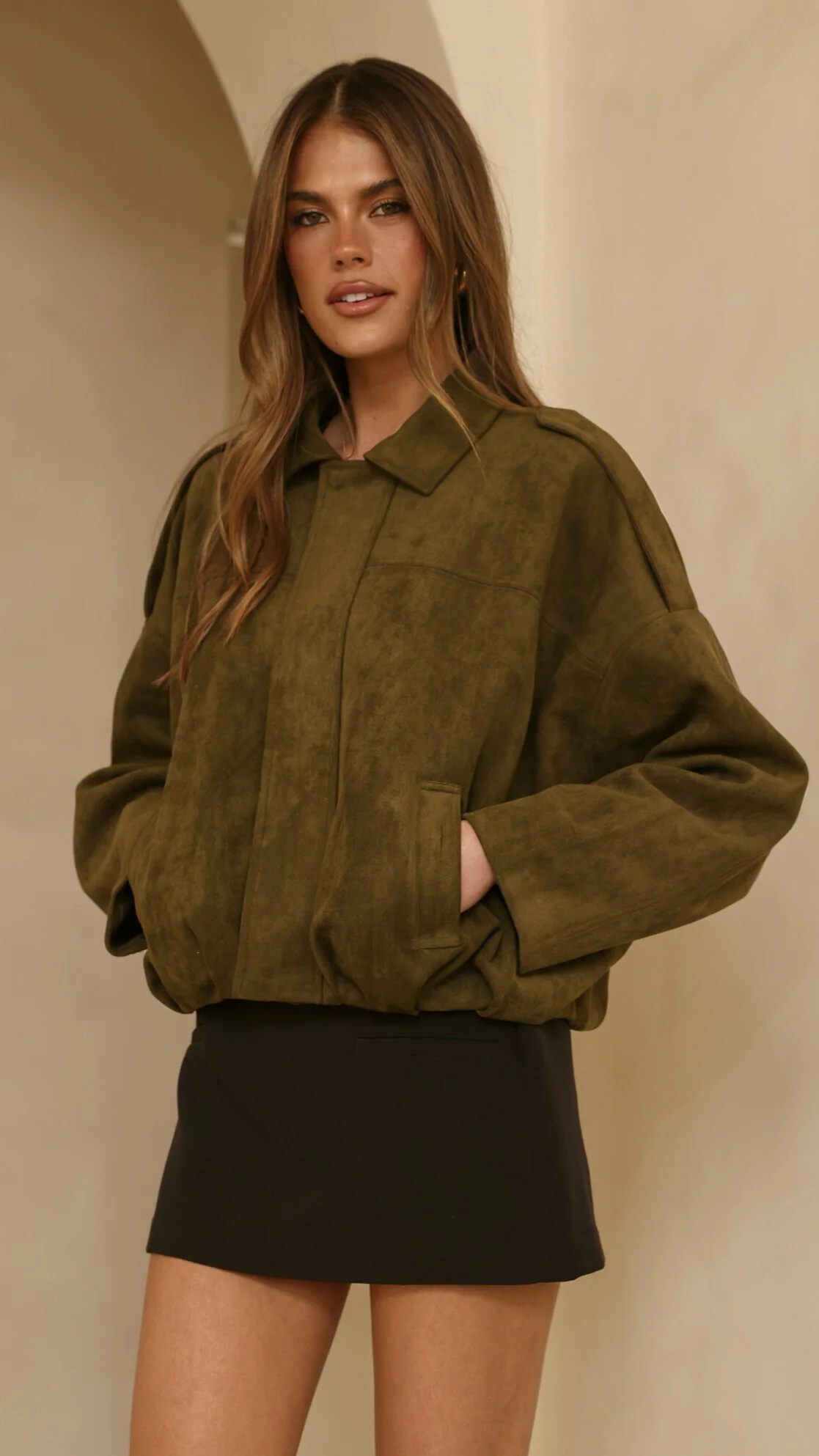 Leela Bomber Jacket - Khaki - Image 4