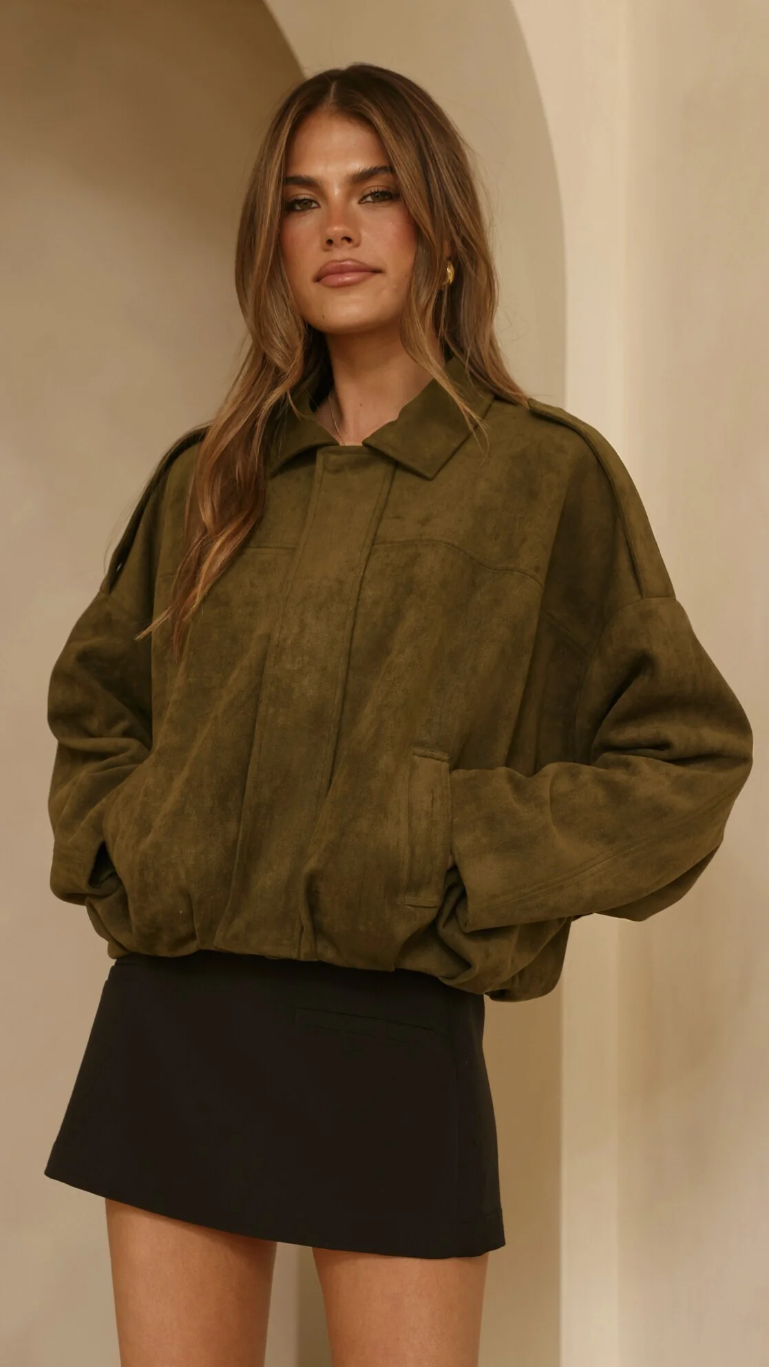Leela Bomber Jacket - Khaki - Image 6