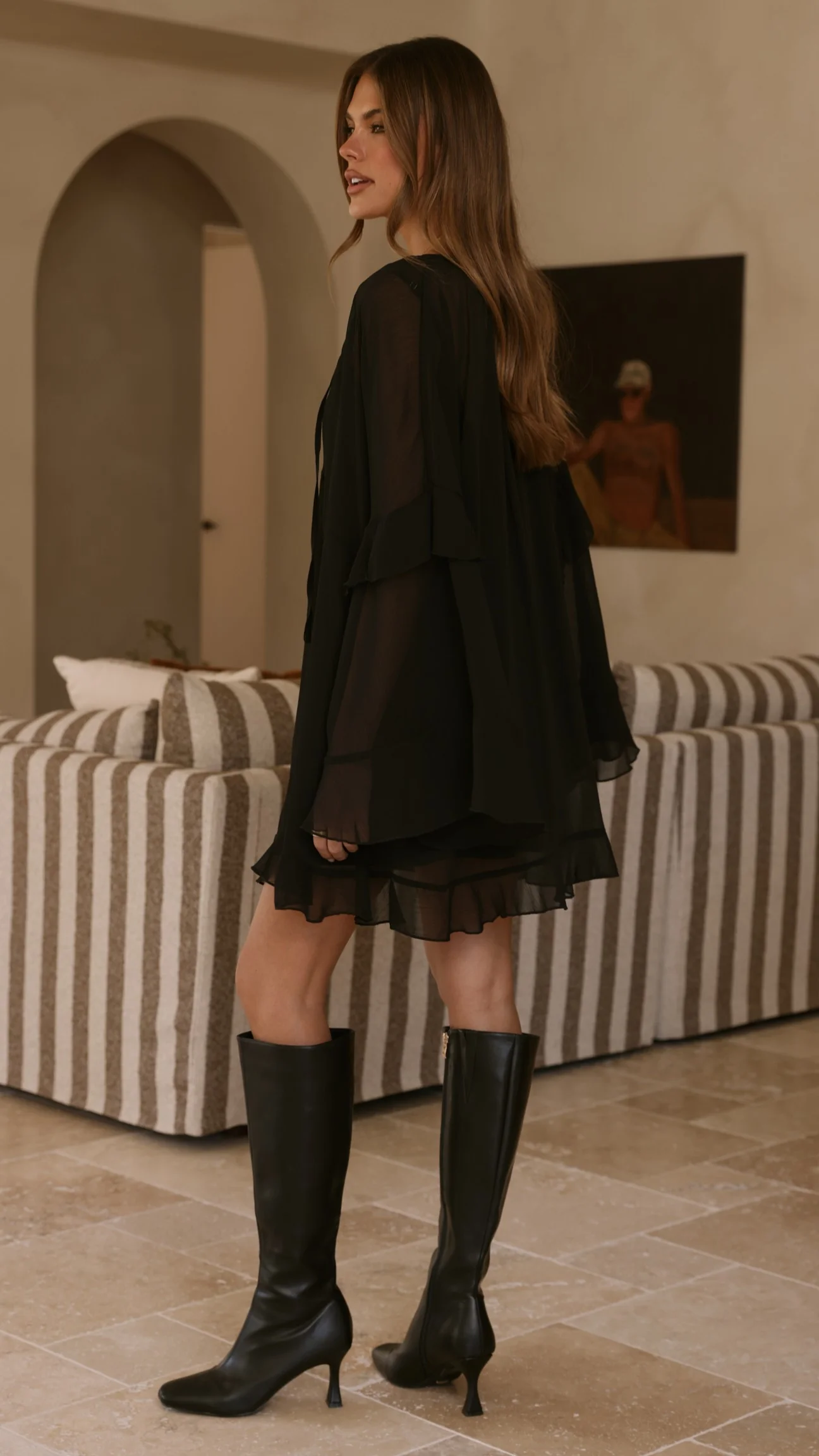 Leera Mini Dress - Black - Image 3