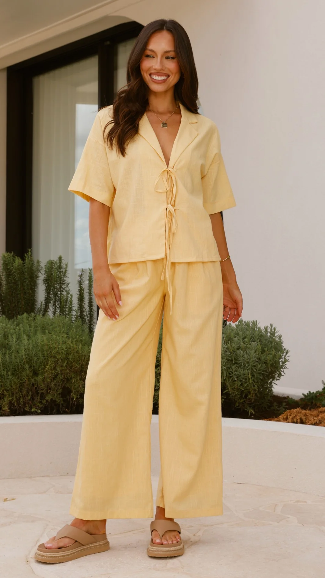 Lexi Linen Pants - Baby Yellow