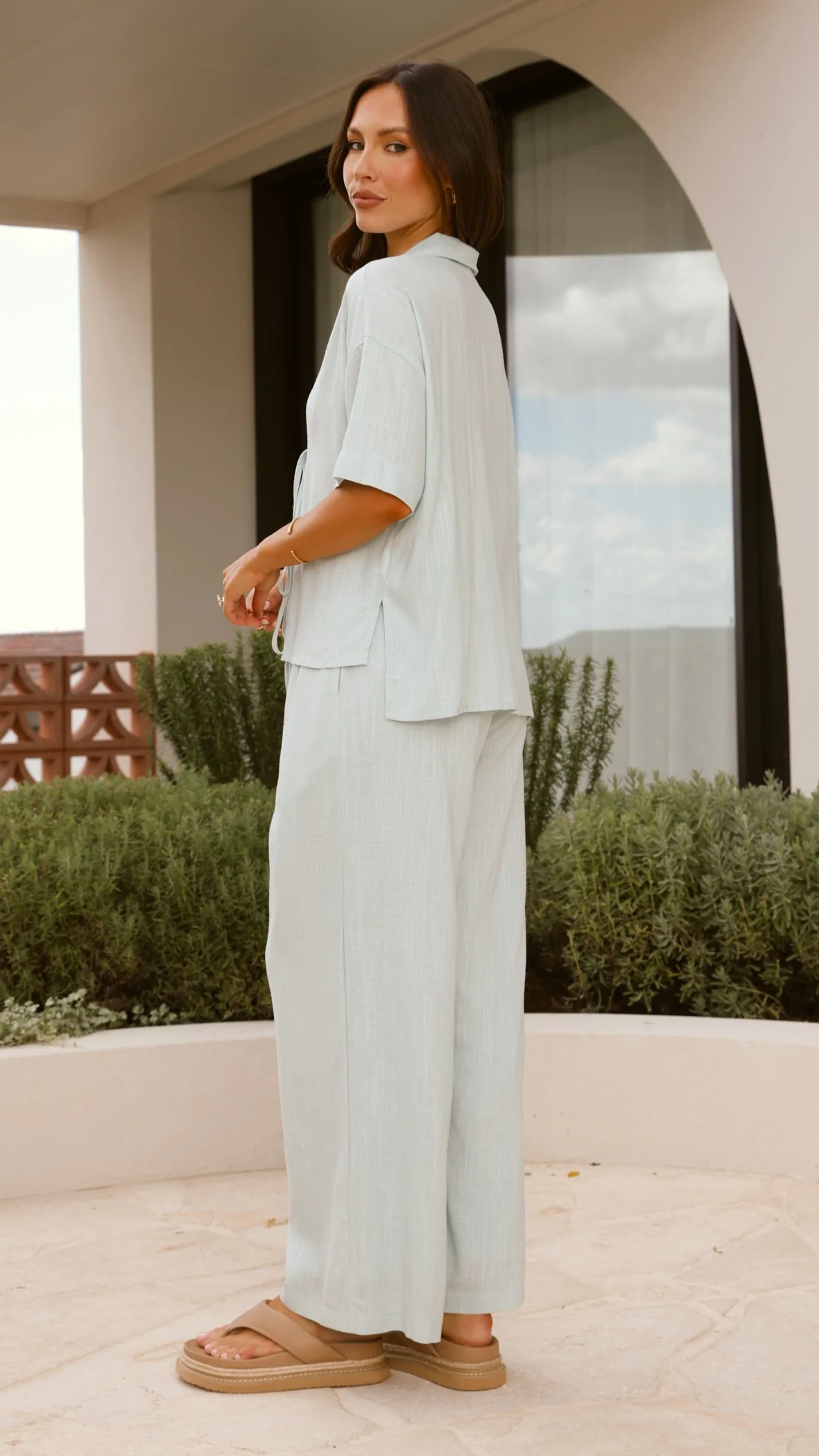Lexi Linen Pants - Blue - Image 12