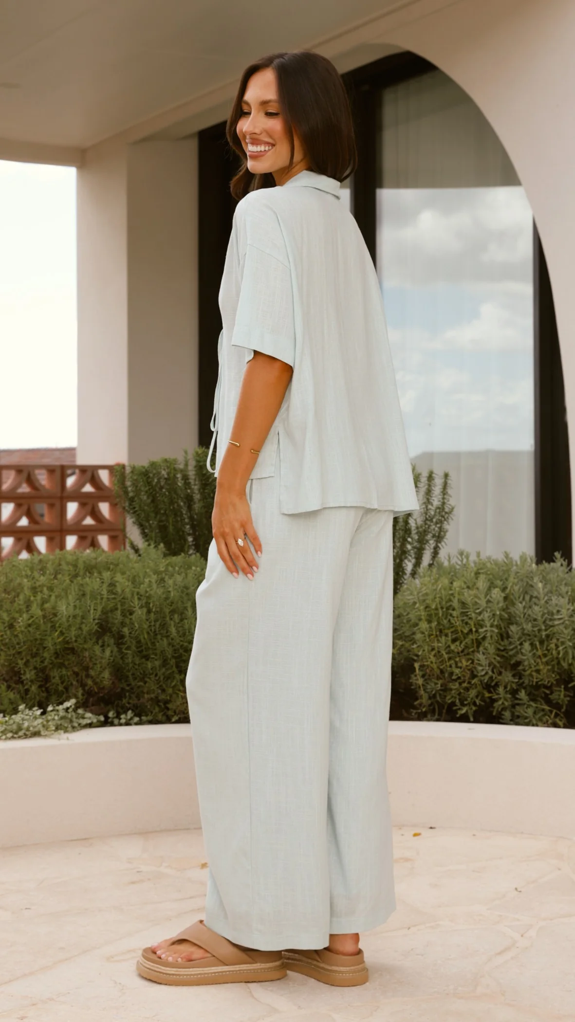 Lexi Linen Pants - Blue - Image 13