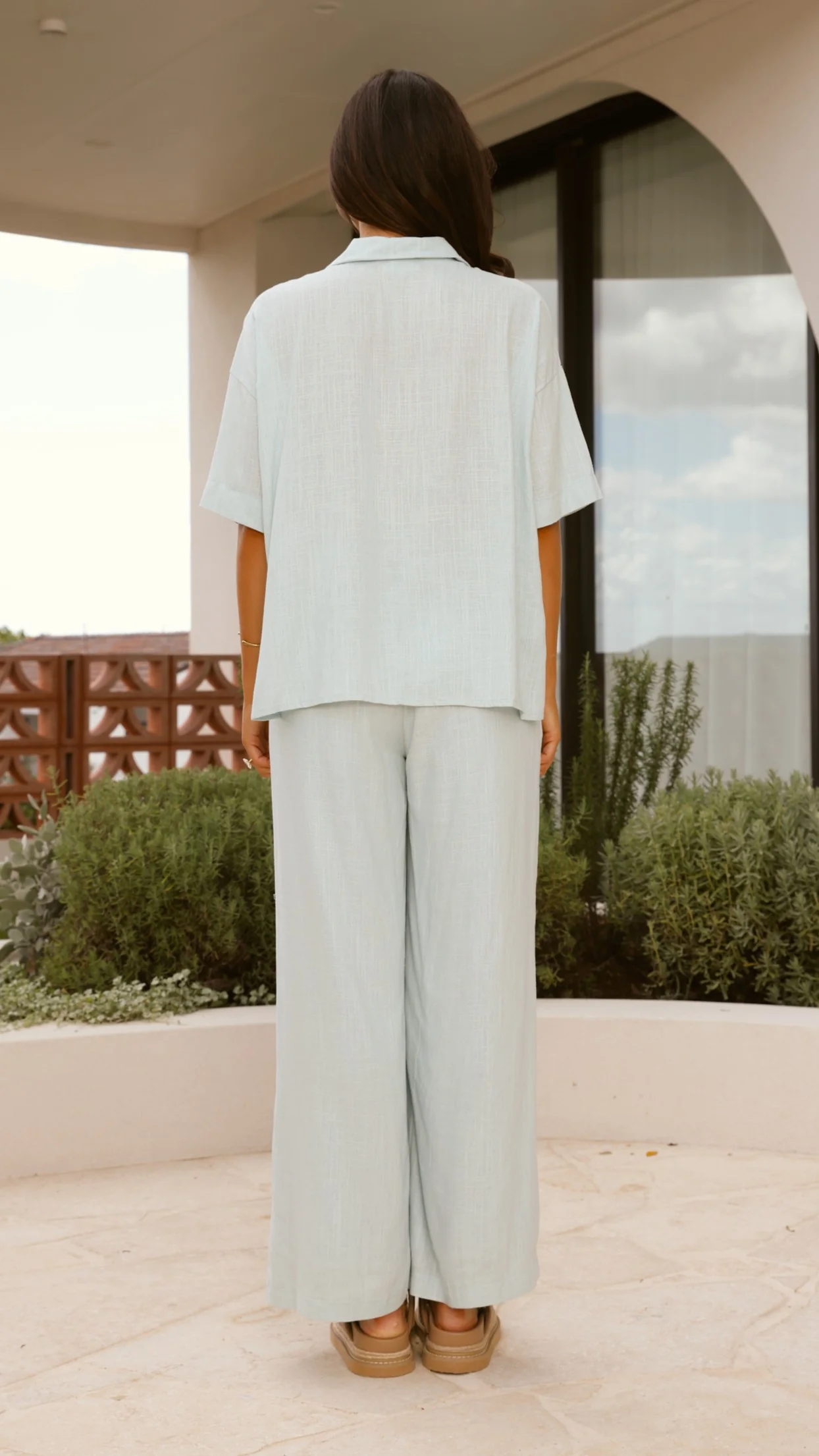 Lexi Linen Pants - Blue - Image 2