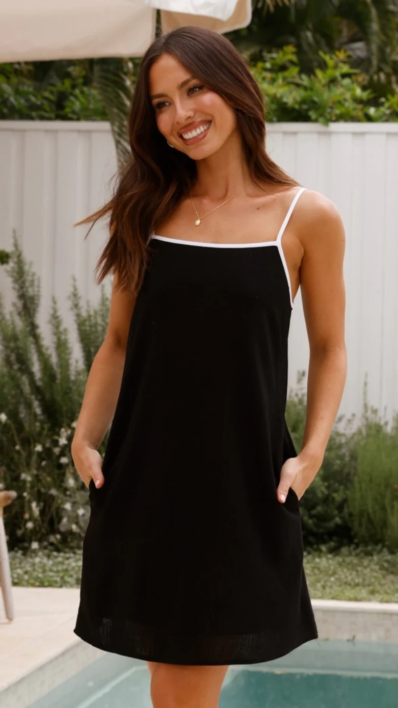 Libra Mini Dress - Black/White - Image 8