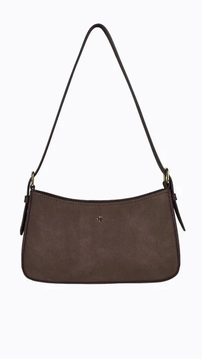 Lilu Shoulder Bag - Choc Suede - Image 2