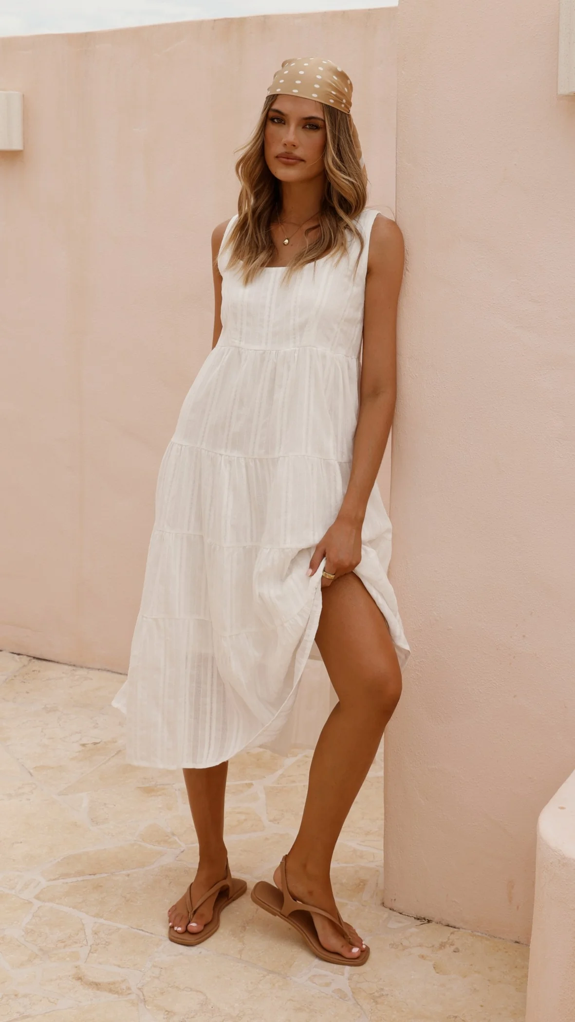 Liza Midi Dress - White - Image 2