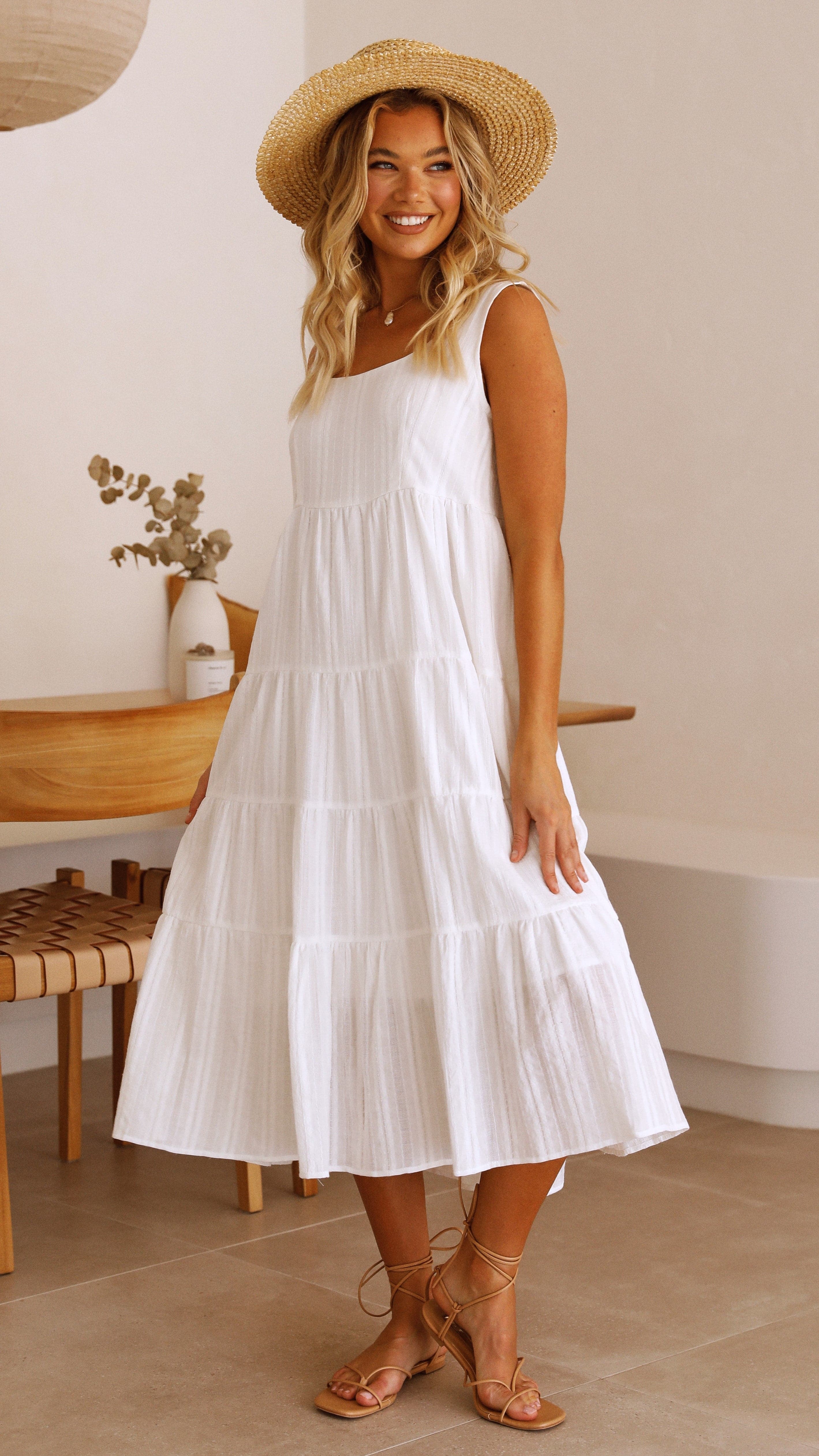 Liza Midi Dress - White - Image 8