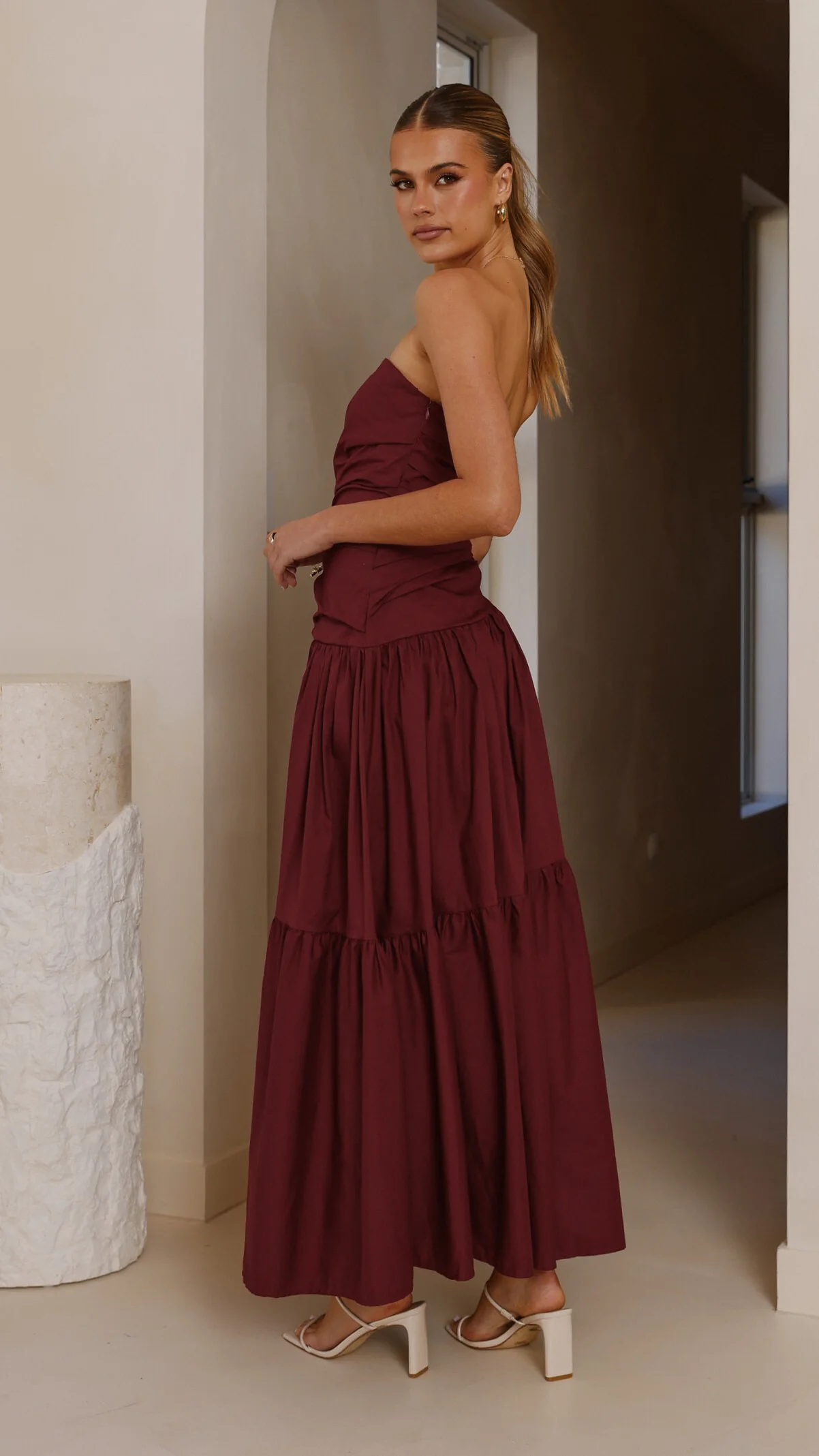 Lola Maxi Dress - Burgundy - Image 2