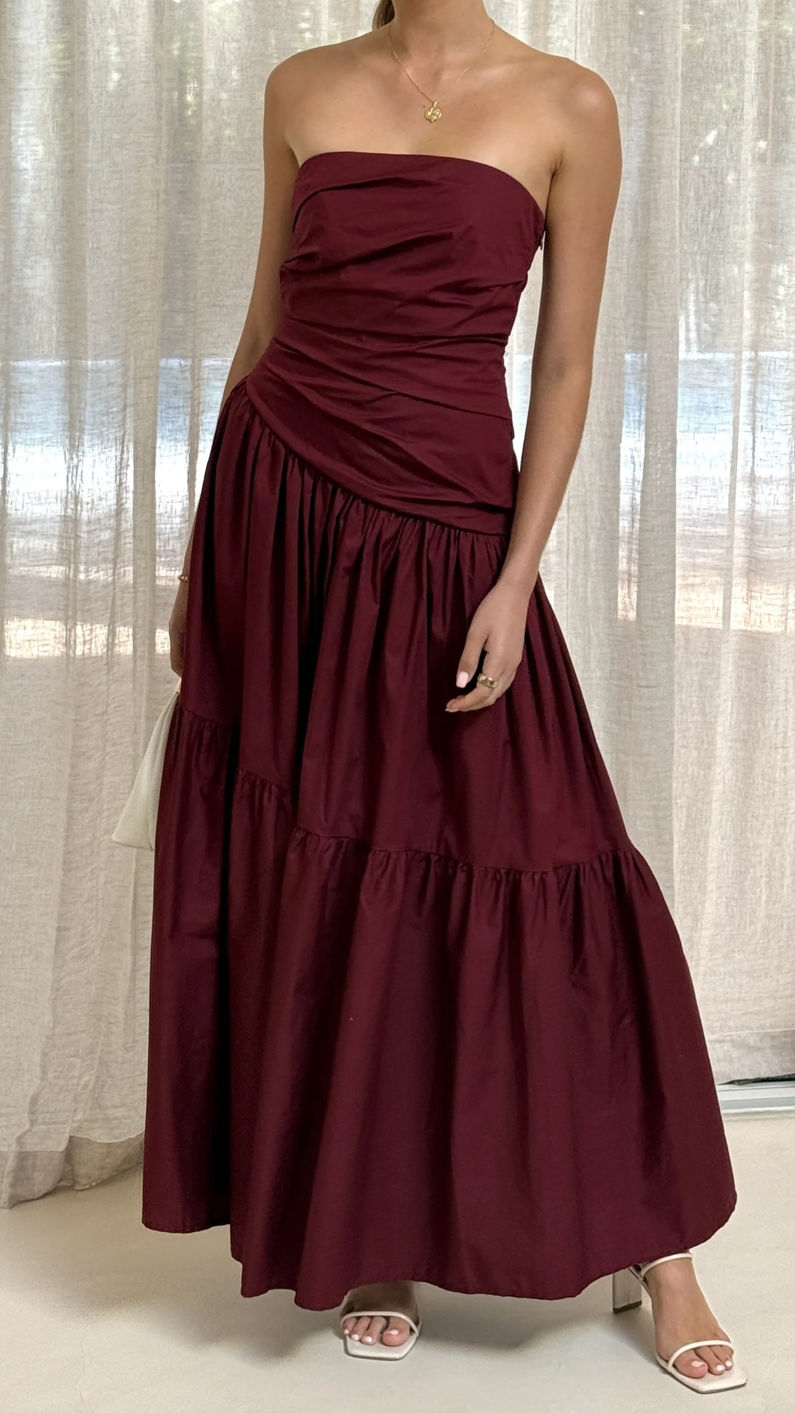 Lola Maxi Dress - Burgundy - Image 3