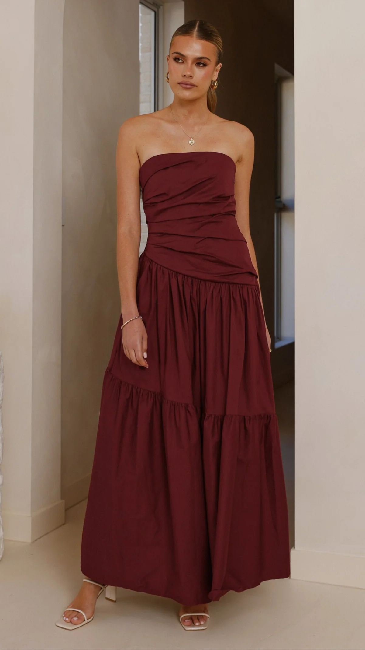 Lola Maxi Dress - Burgundy - Image 4