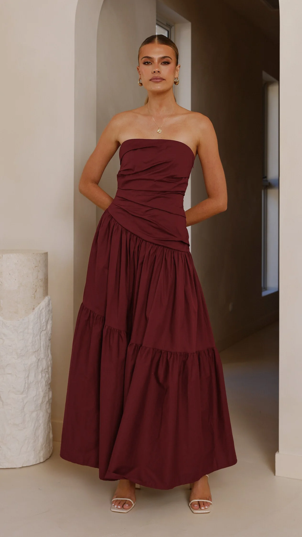 Lola Maxi Dress - Burgundy - Image 5