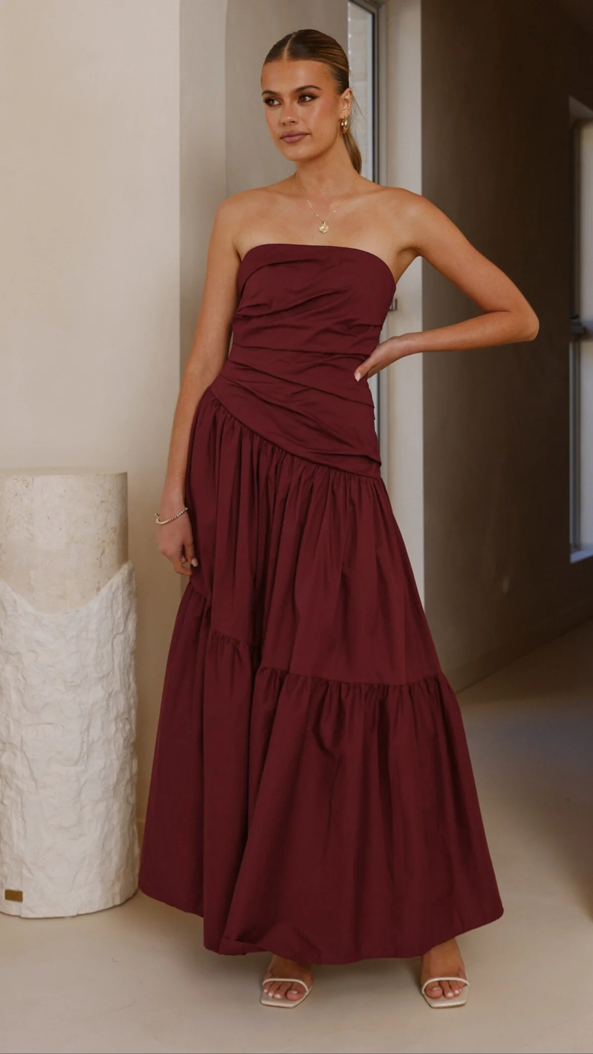 Lola Maxi Dress - Burgundy - Image 7