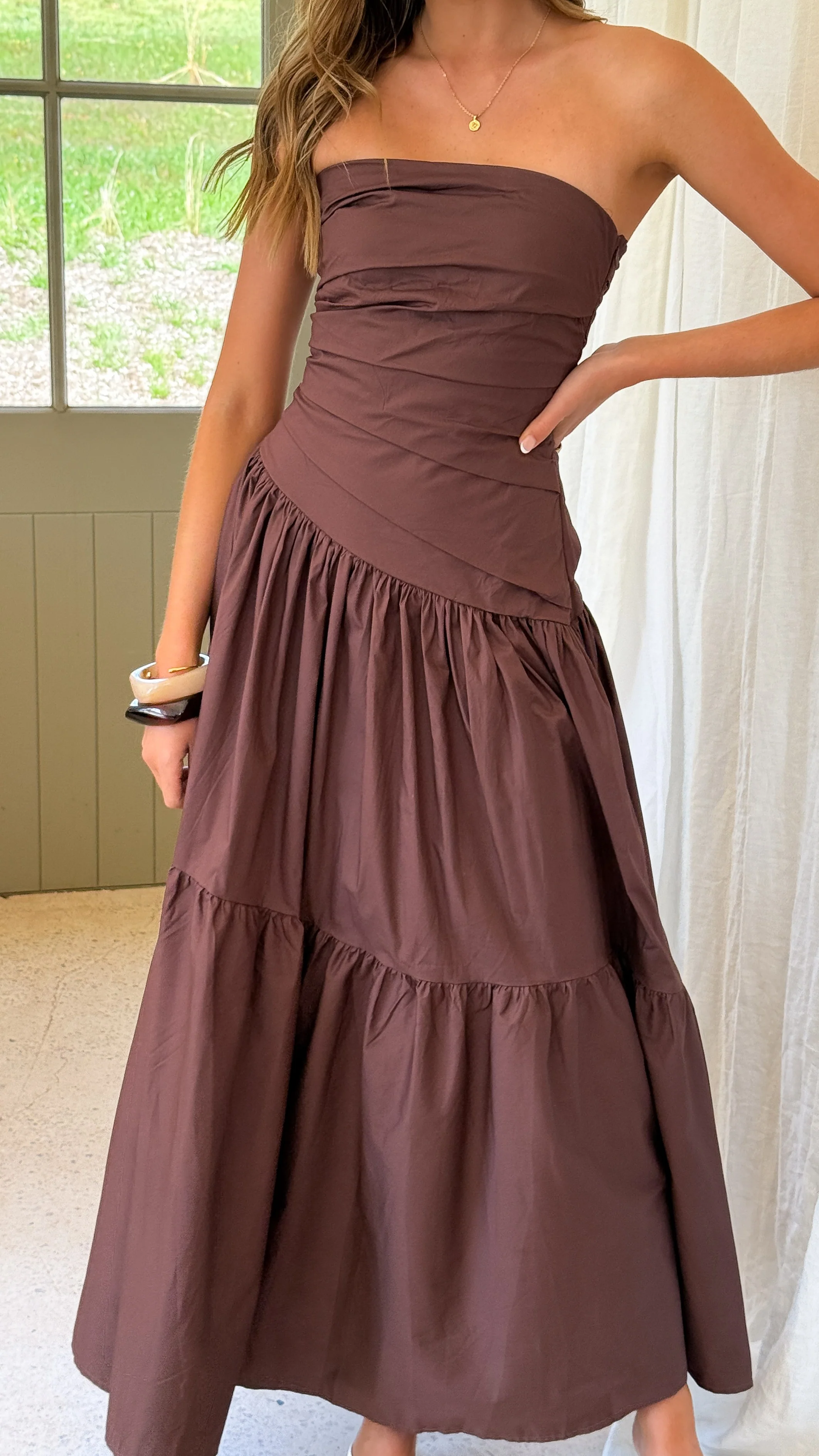 Lola Maxi Dress - Chocolate - Image 7