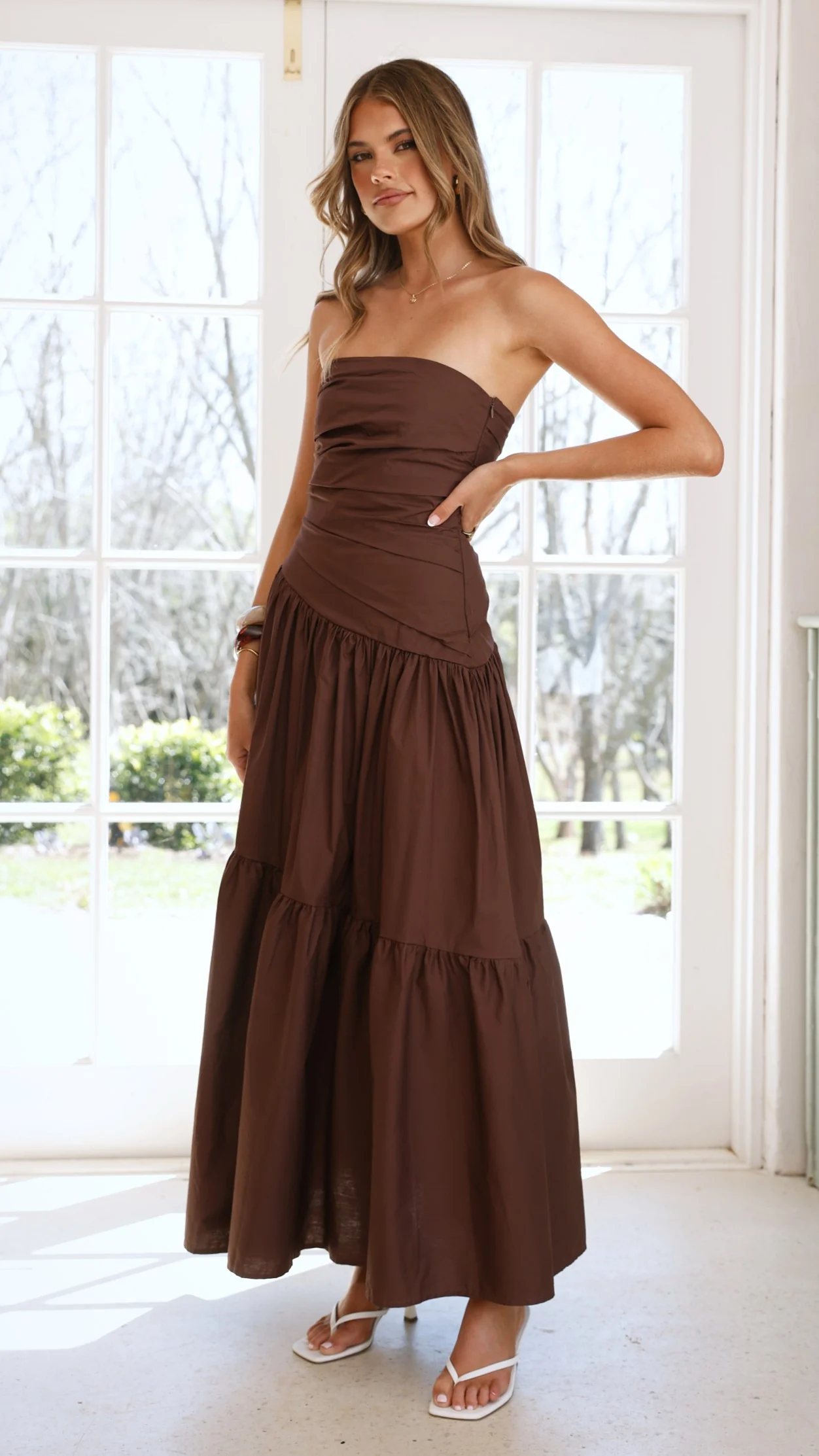 Lola Maxi Dress - Chocolate - Image 8