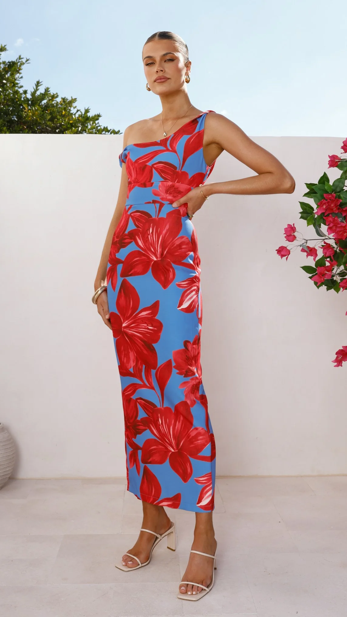 Lorina Maxi Dress - Red/Blue Floral - Image 7