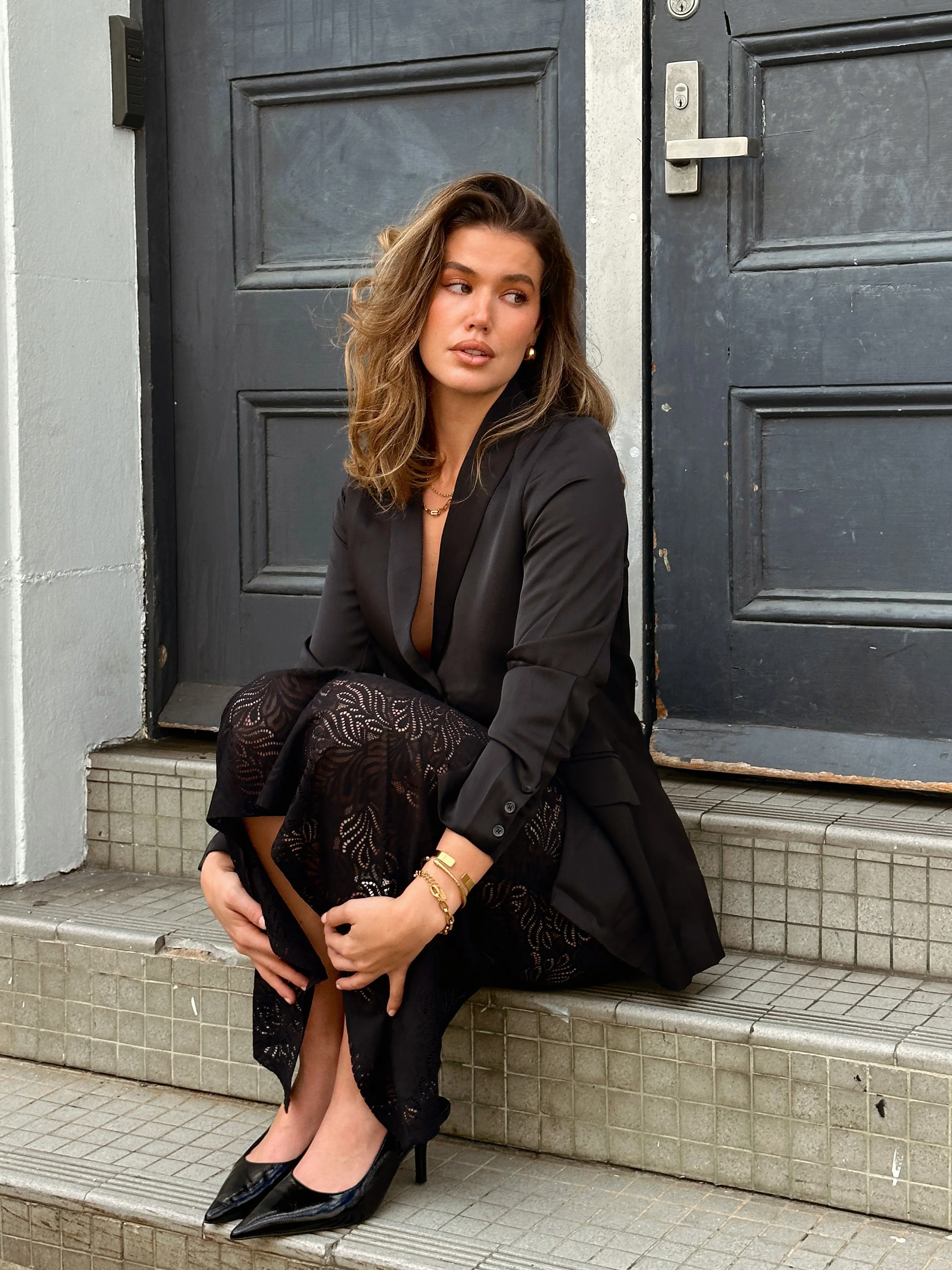 Louisa Lace Maxi Skirt - Black - Image 13