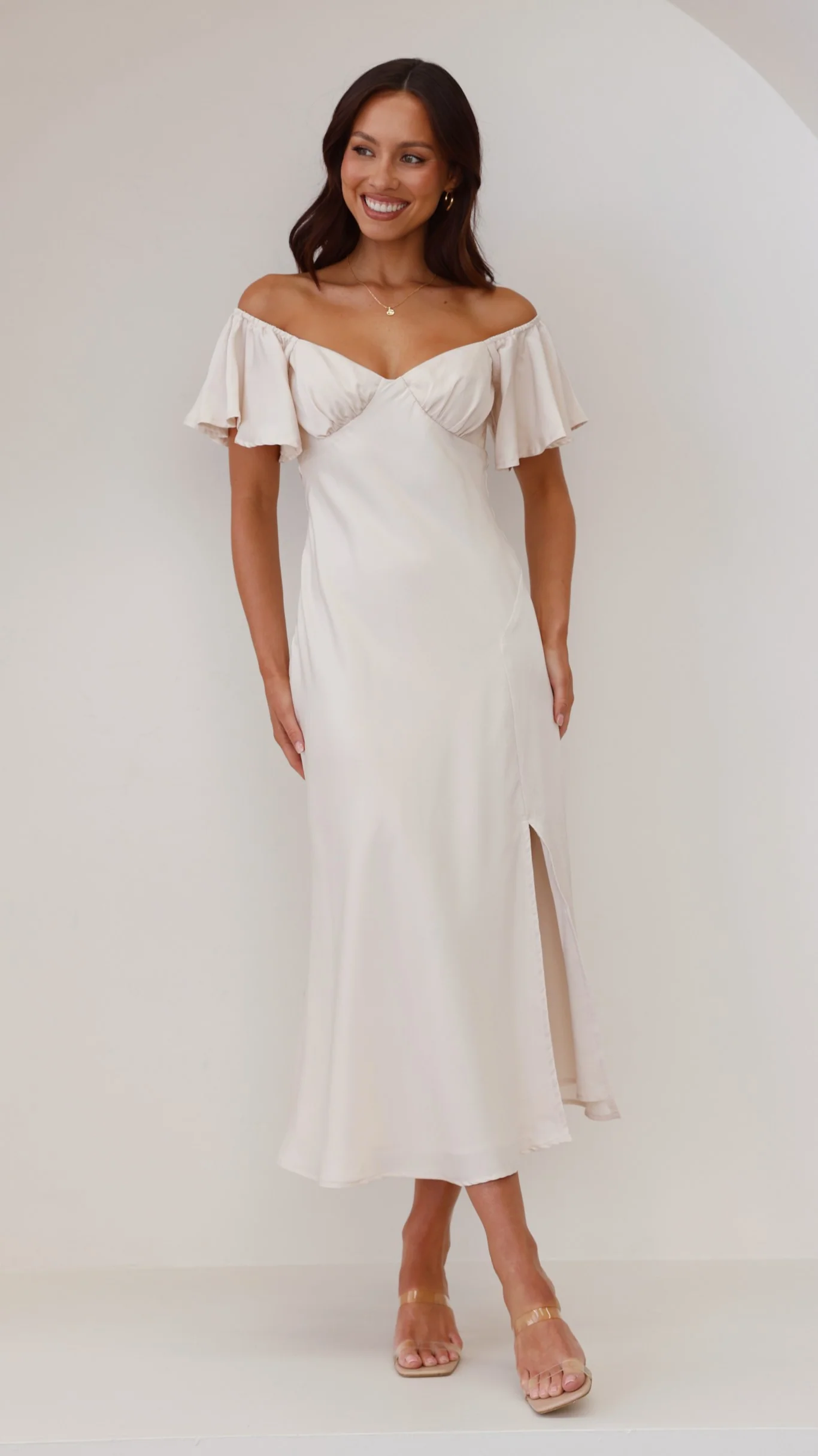 Louisa Midi Dress - Ivory - Image 26