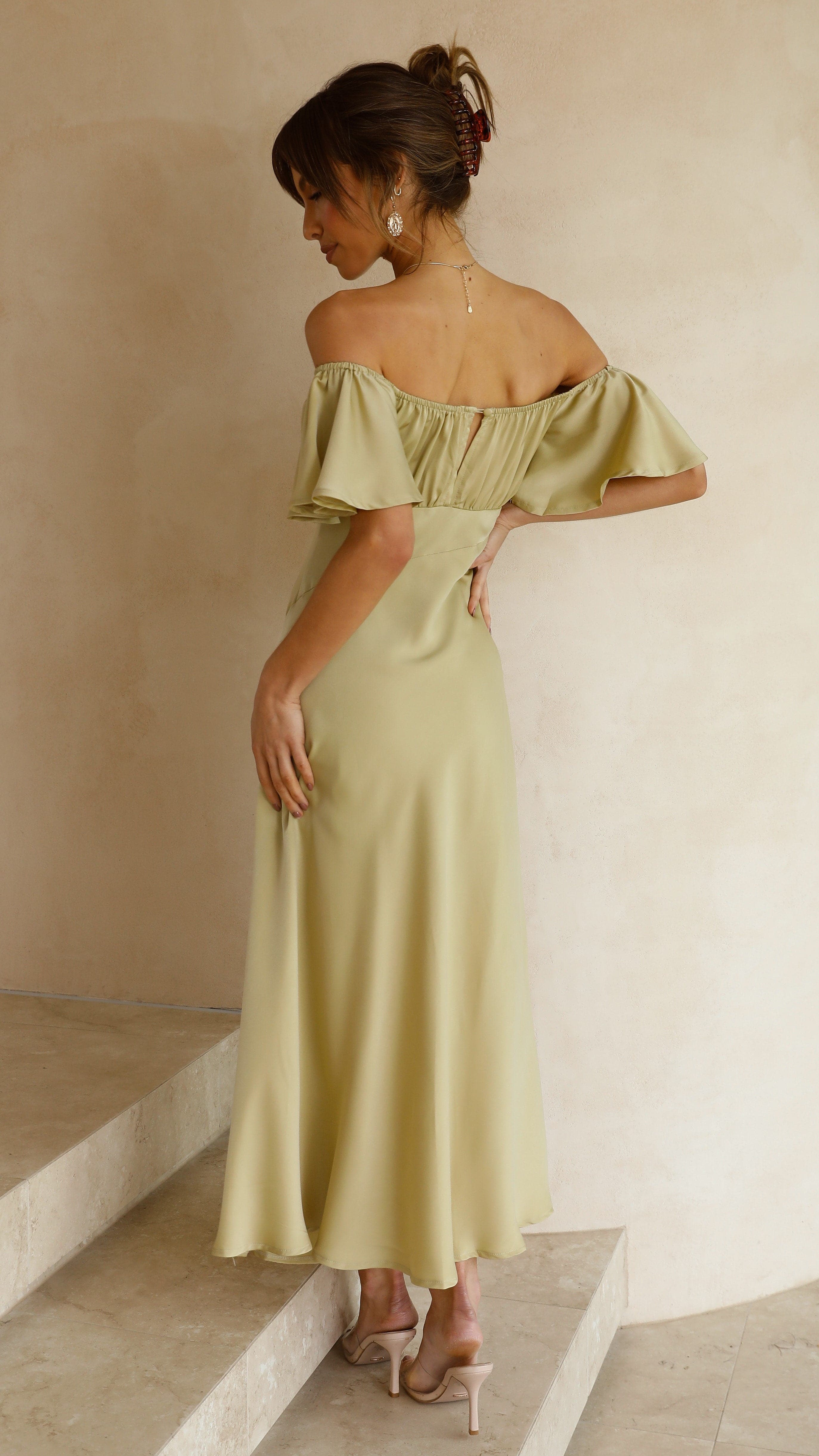 Louisa Midi Dress - Olive - Image 11