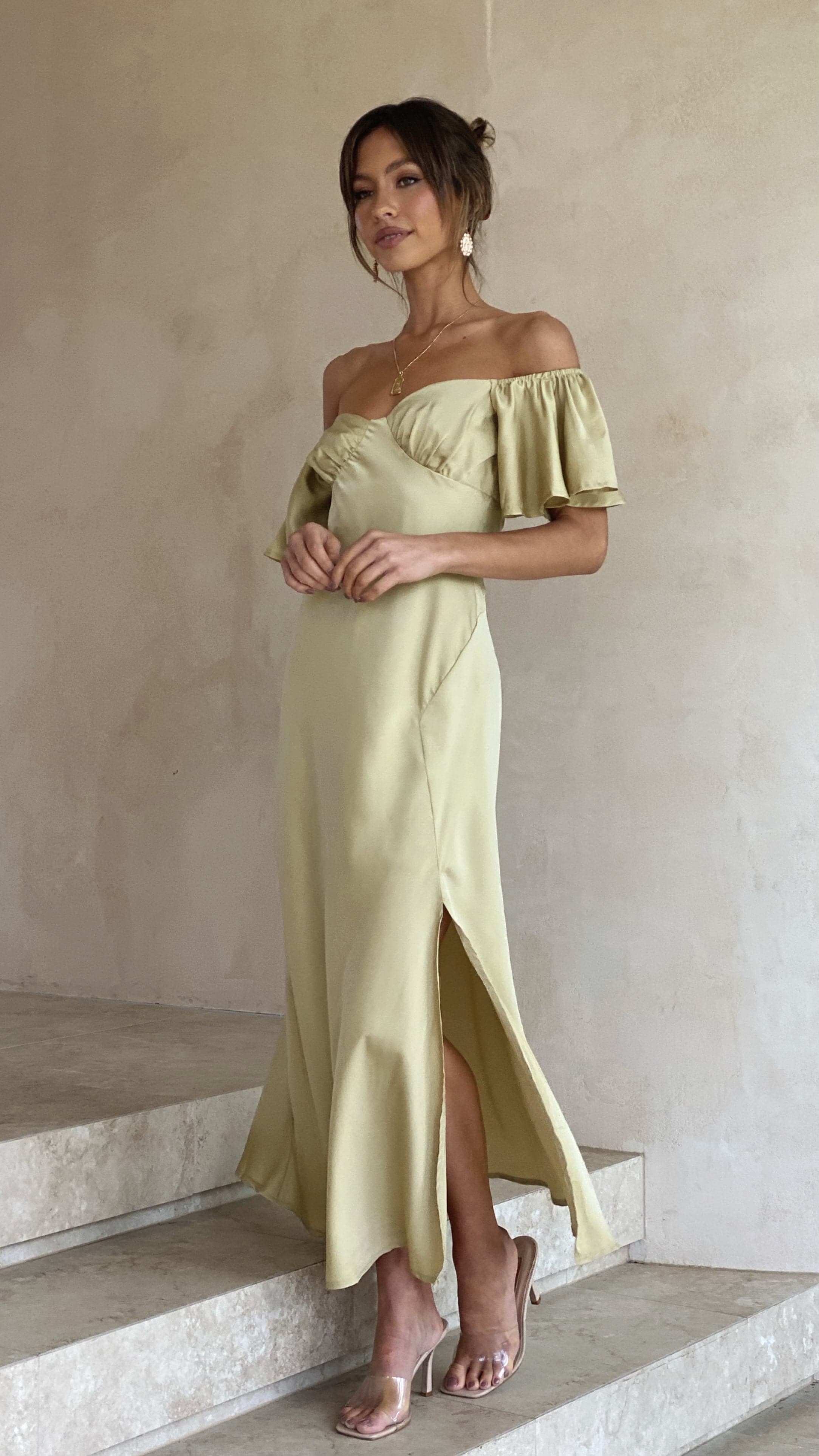 Louisa Midi Dress - Olive - Image 13