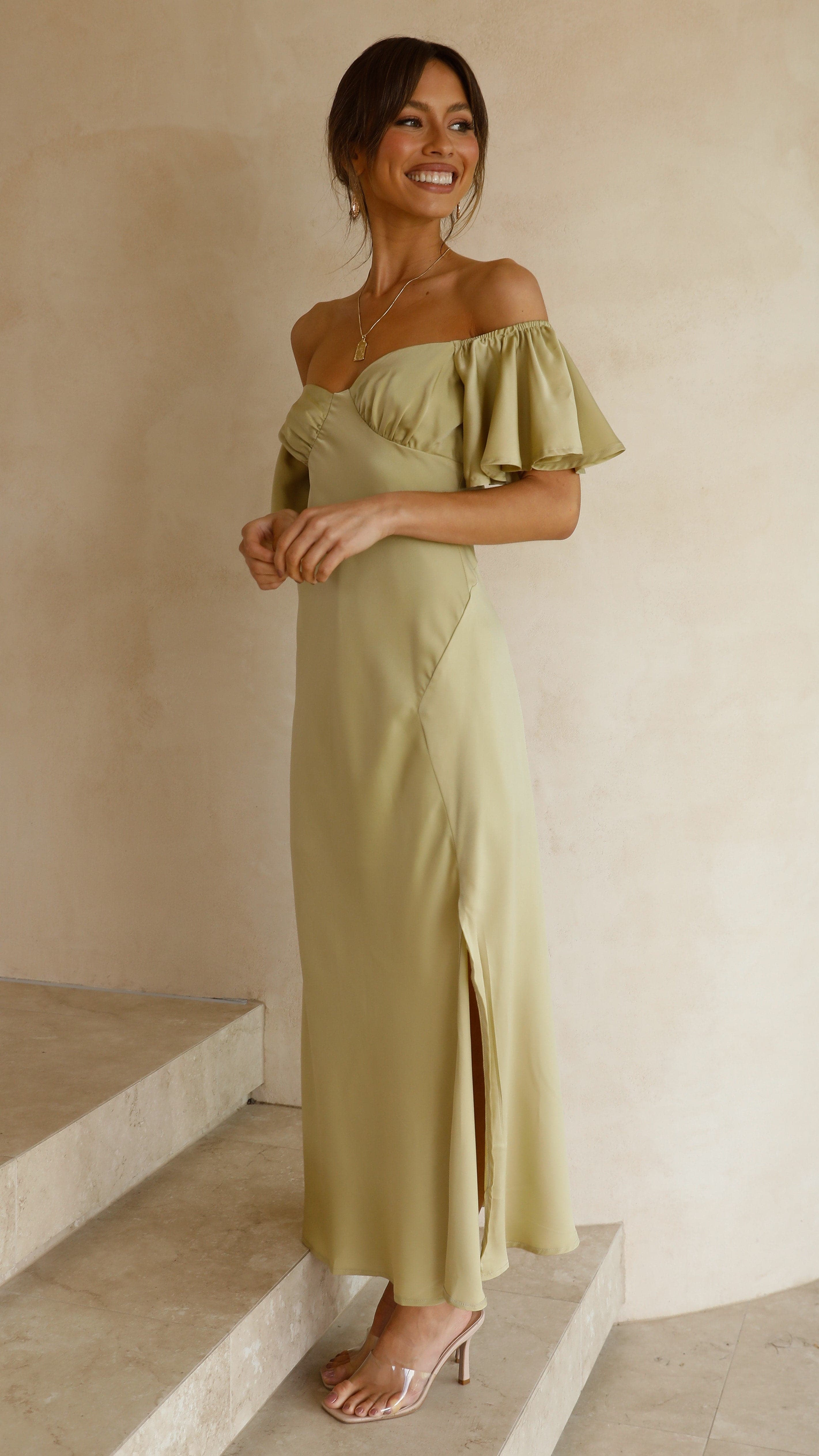 Louisa Midi Dress - Olive - Image 15