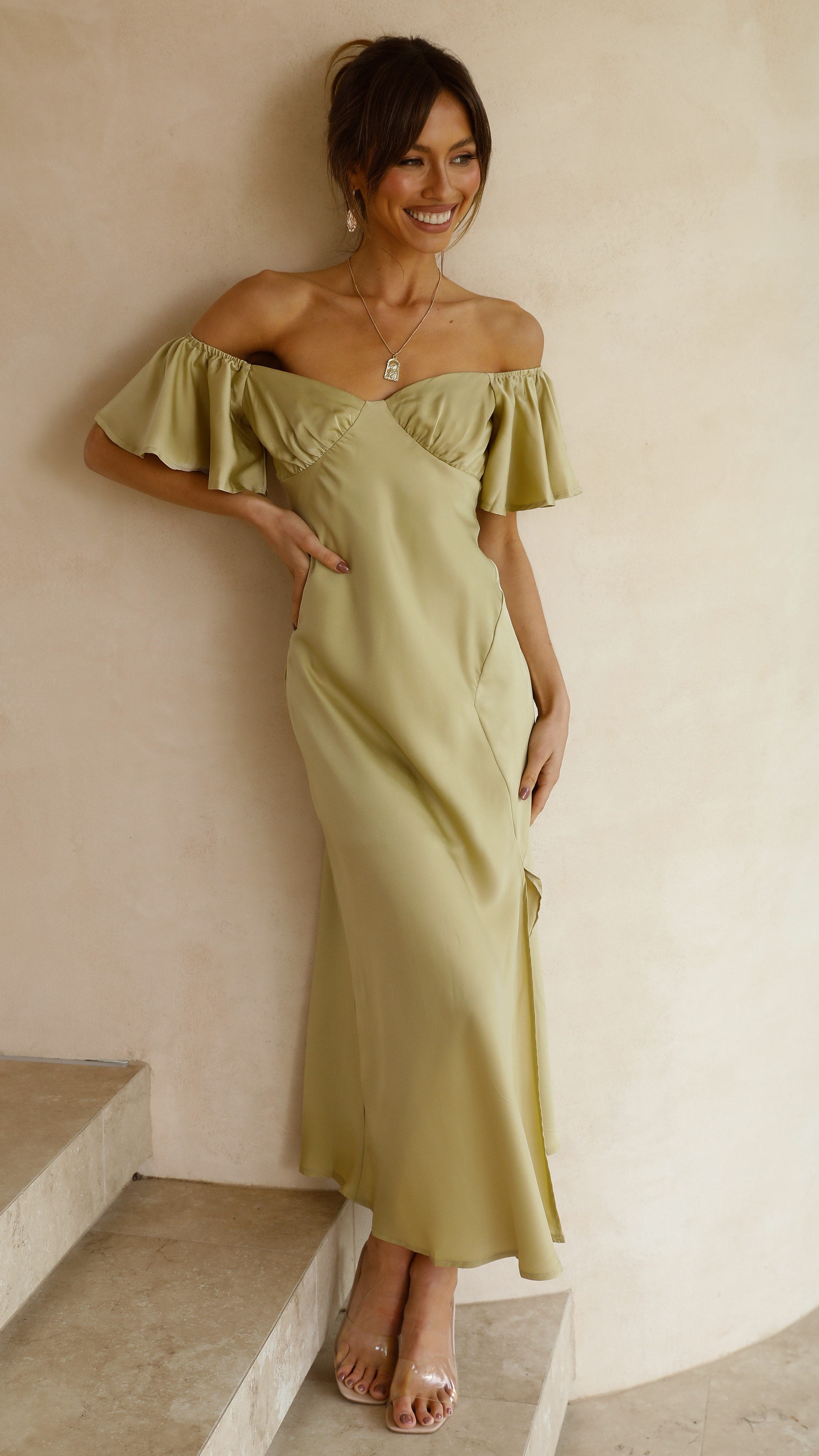 Louisa Midi Dress - Olive - Image 3