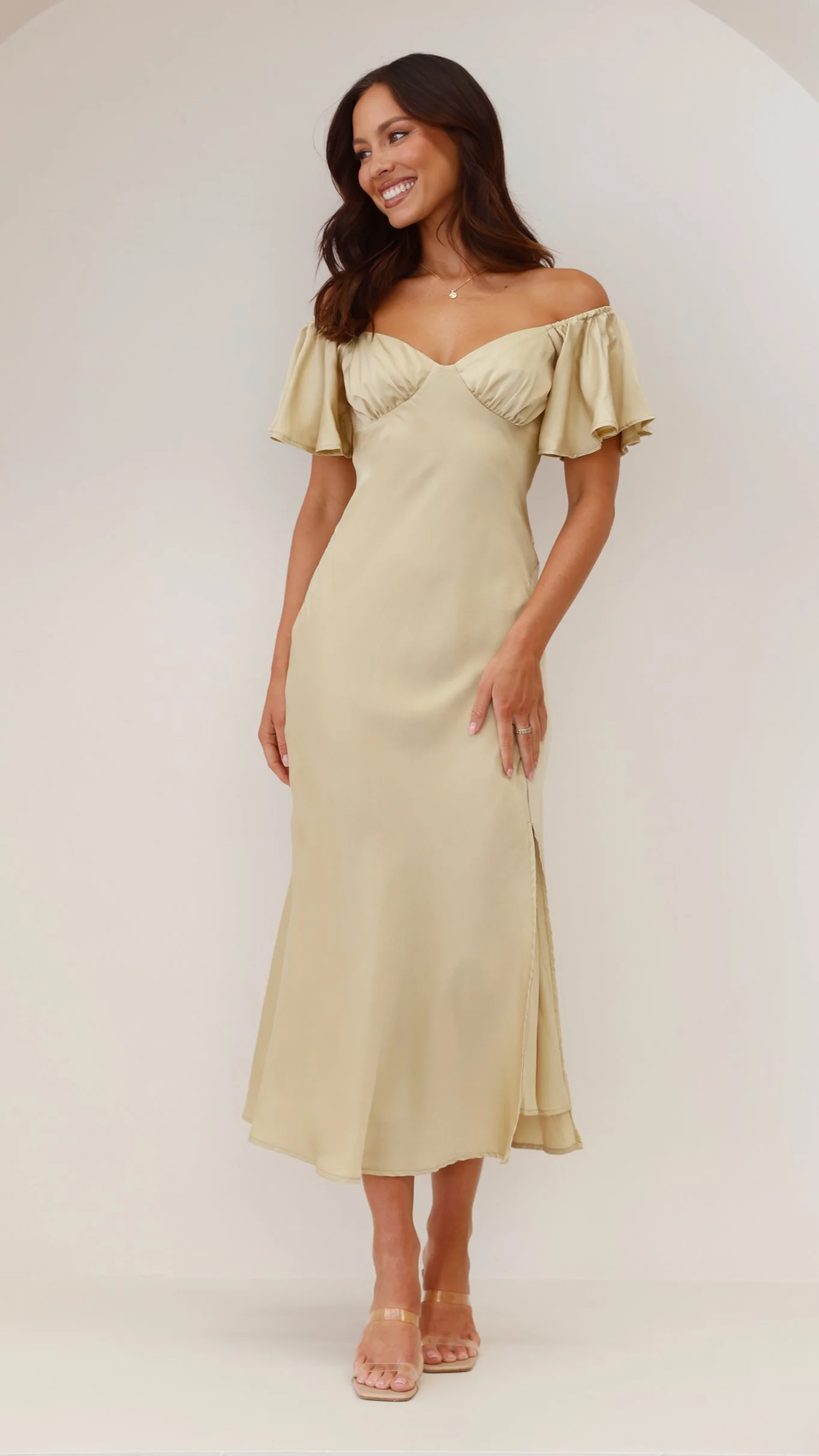 Louisa Midi Dress - Olive - Image 33