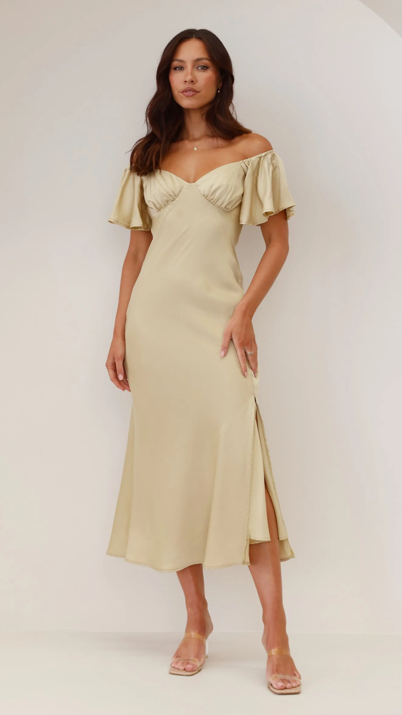 Louisa Midi Dress - Olive - Image 5