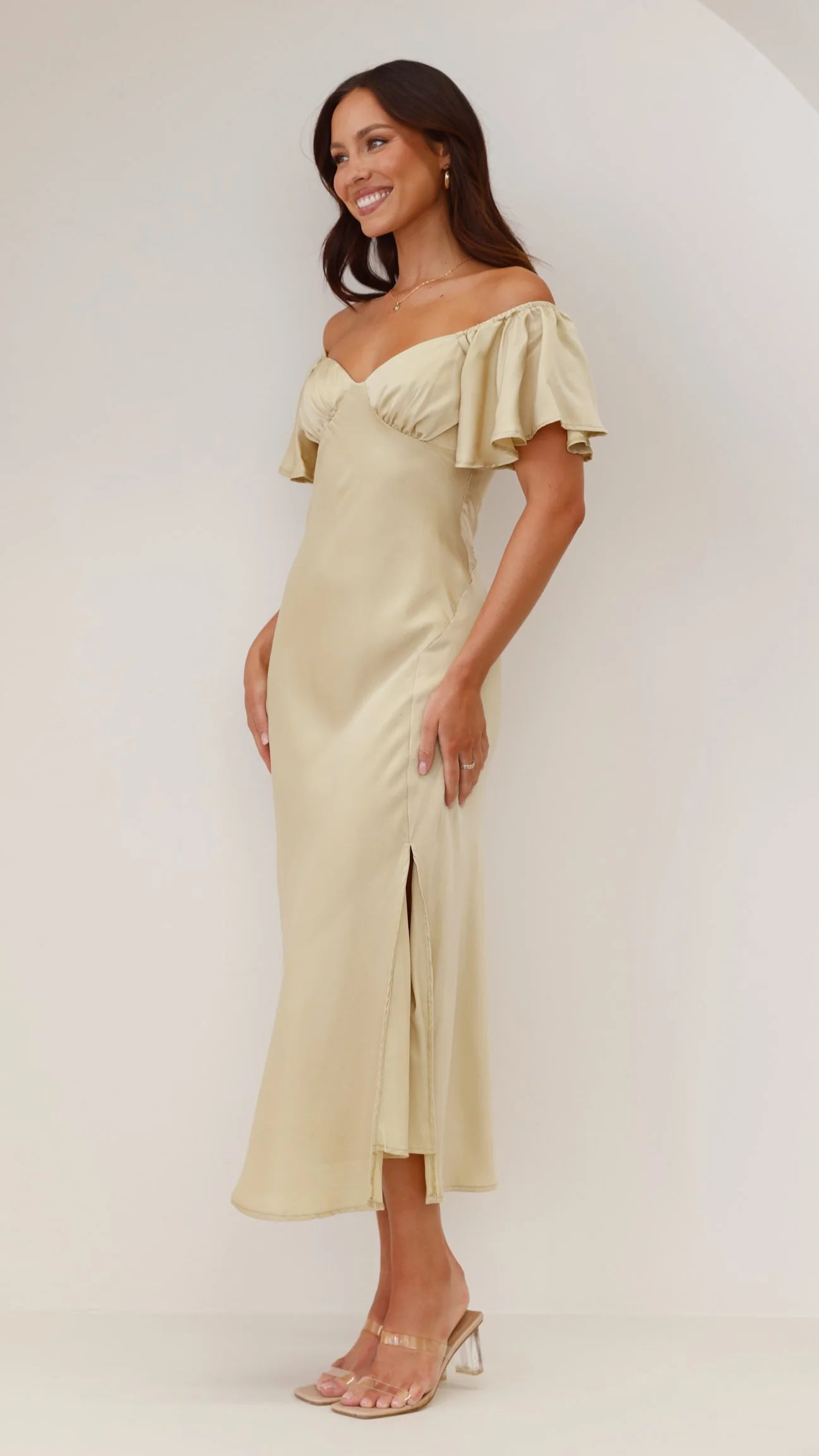 Louisa Midi Dress - Olive - Image 7