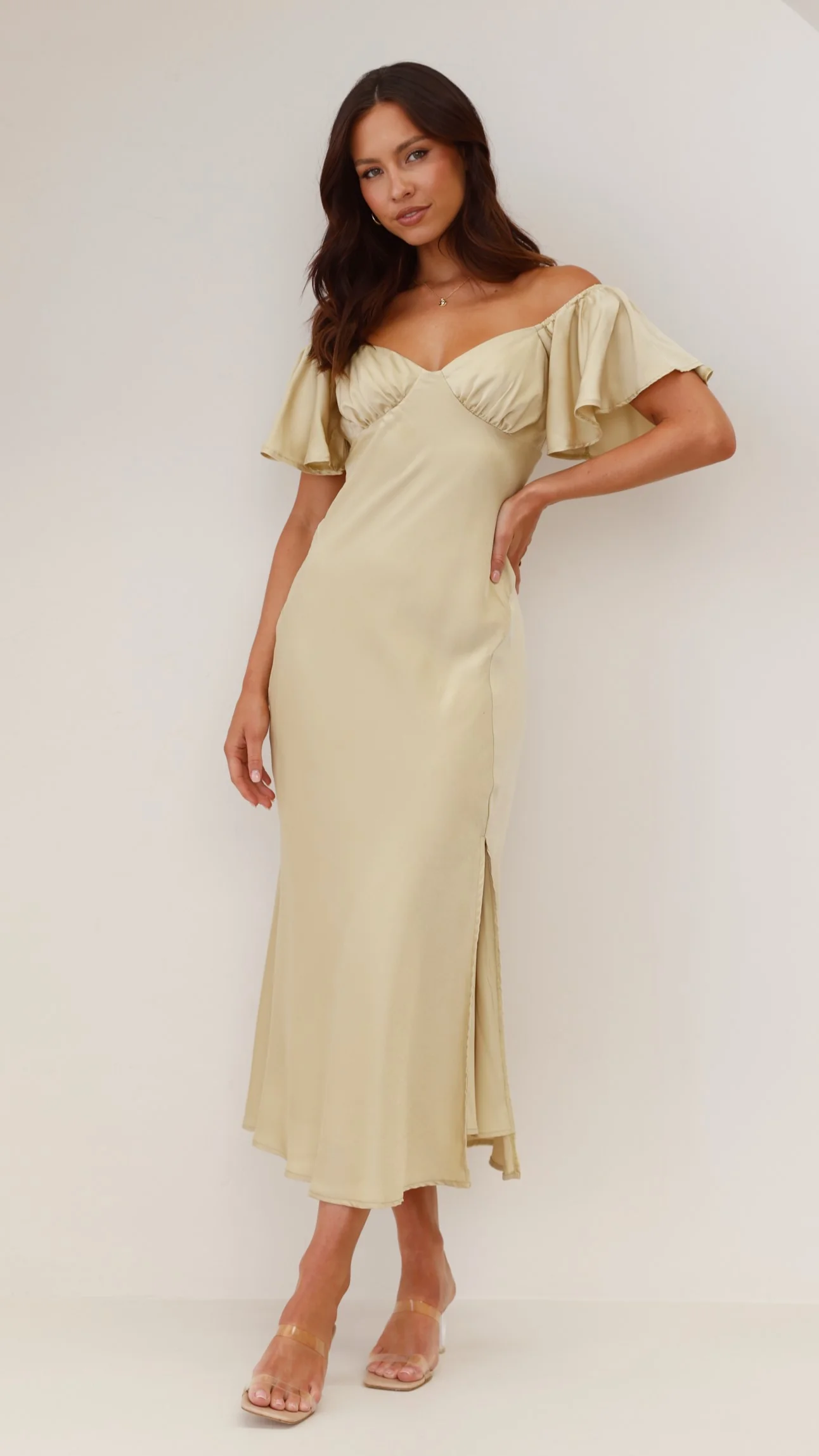 Louisa Midi Dress - Olive - Image 8