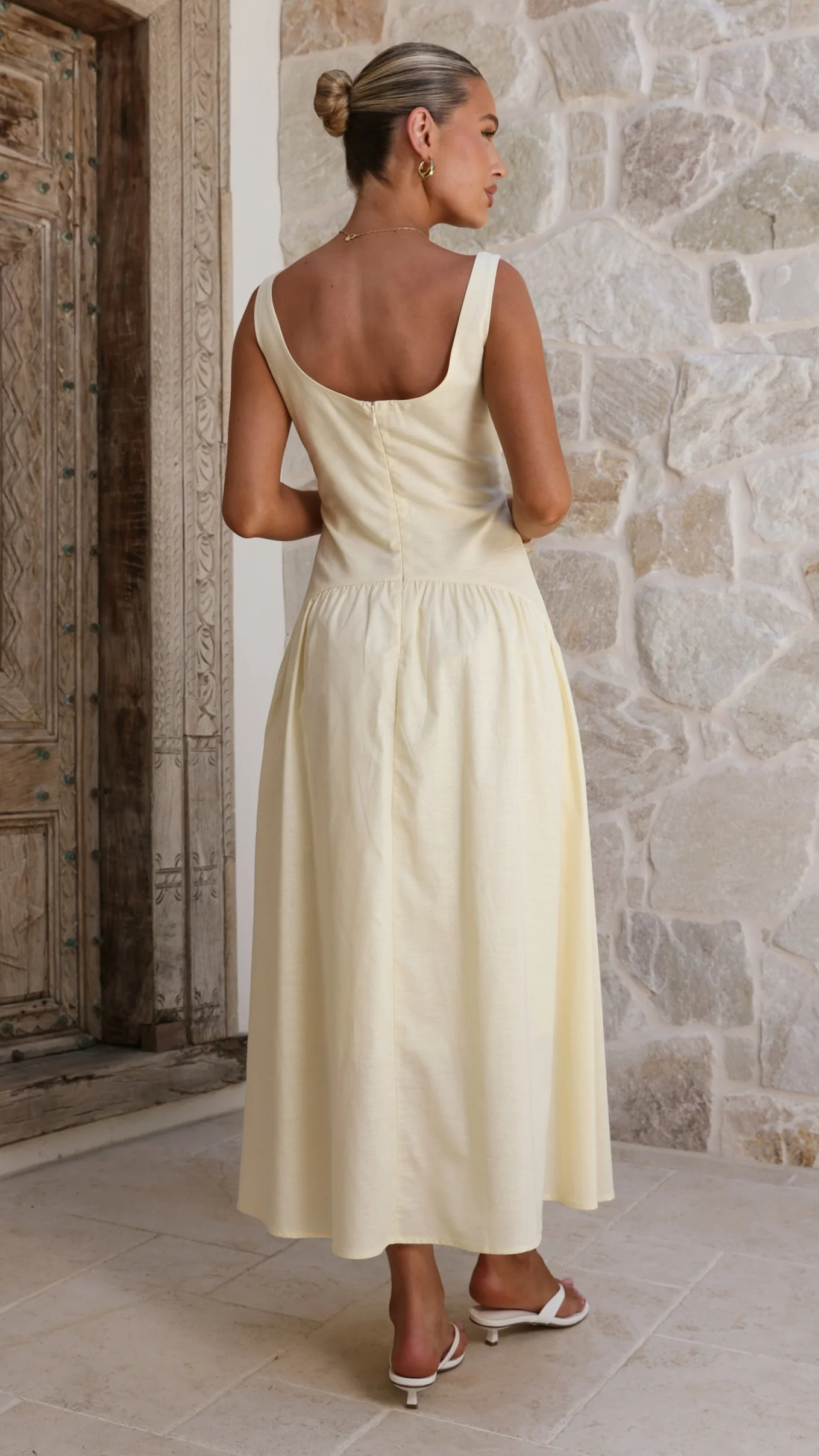 Lucy Drop Waist Maxi Dress - Butter - Image 2