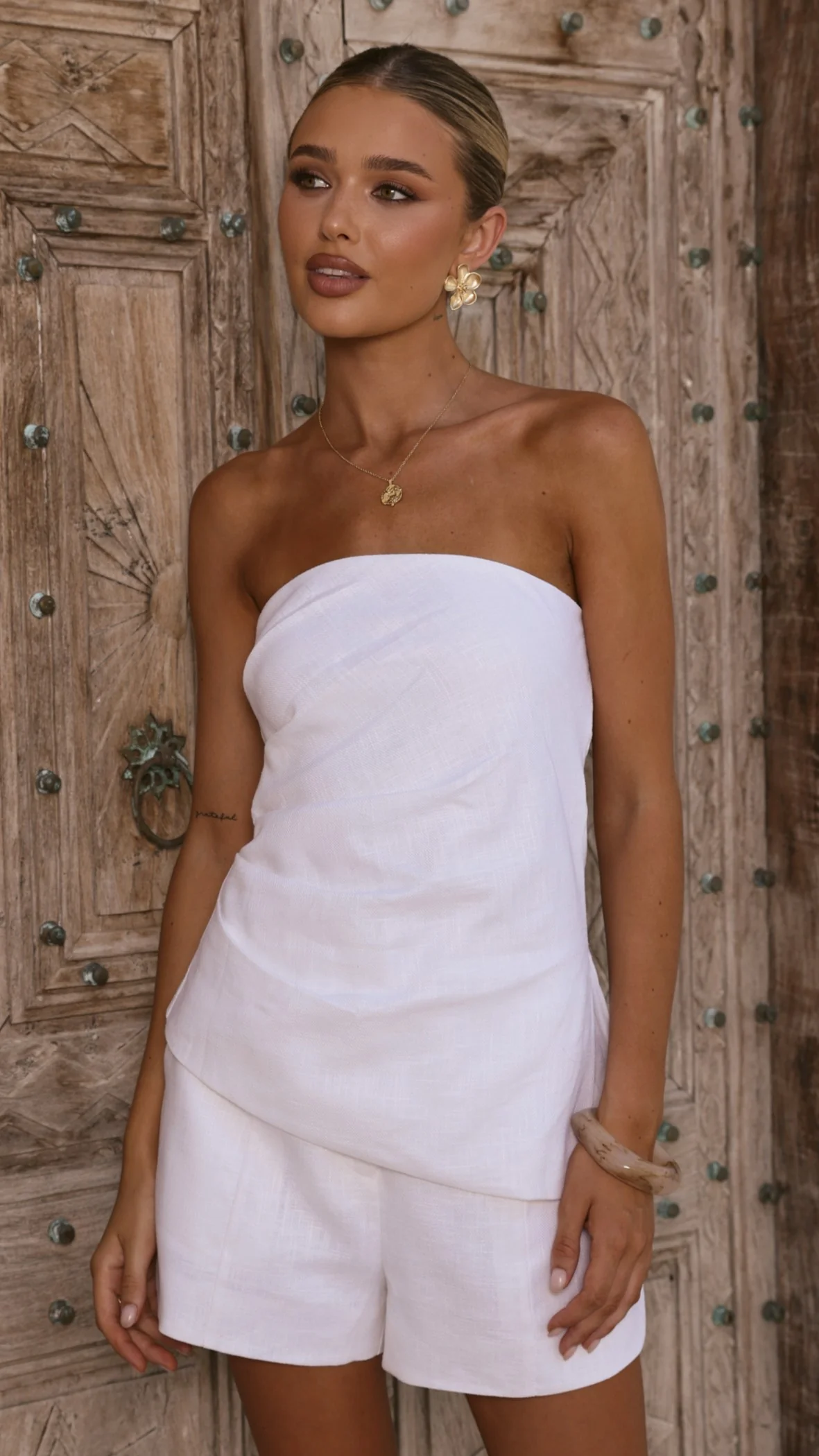 Dana Strapless Top - White - Image 10